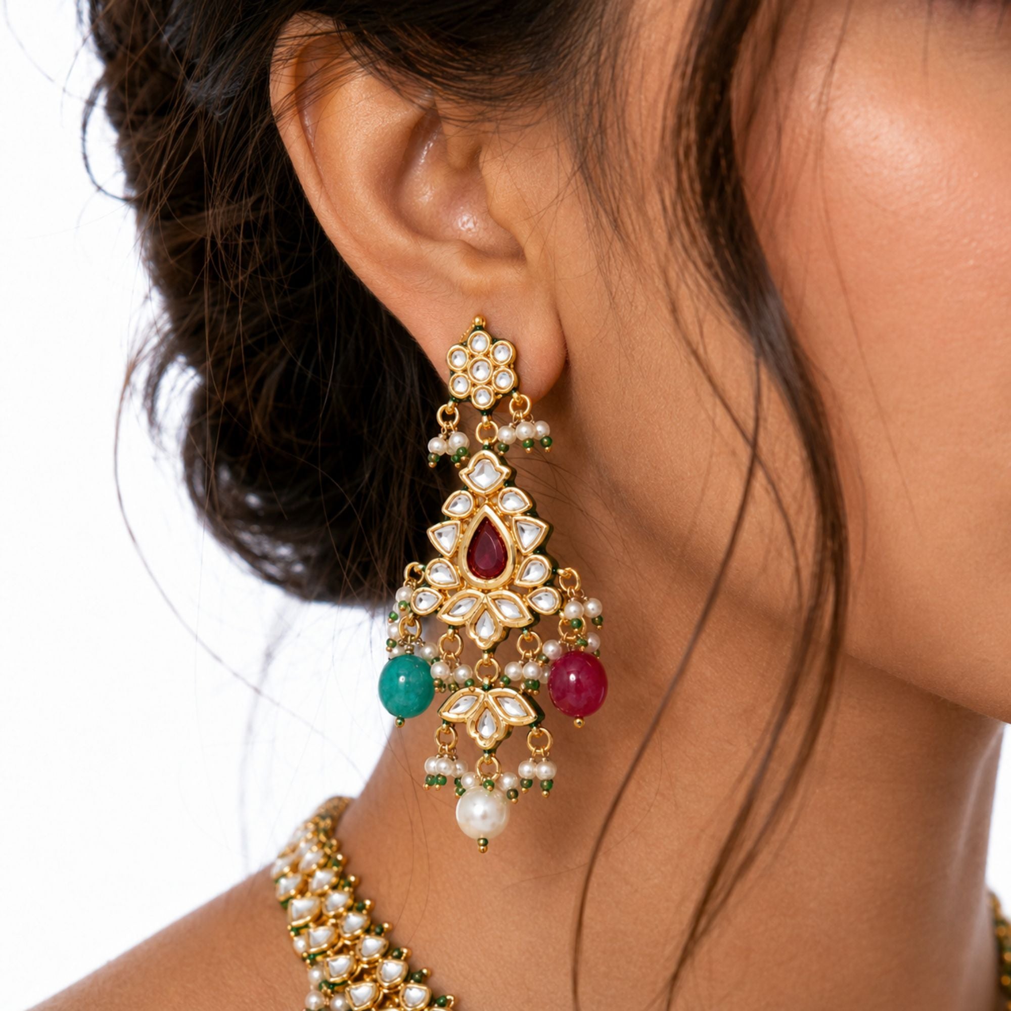 Purani Vintage Ruby Choker Set