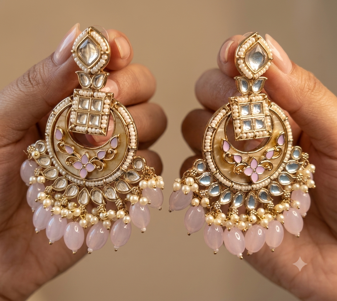 Fiza Bollywood New Kundan Earrings Royal Antique Gold Bridal Statement Jewelry Roz Jewellers