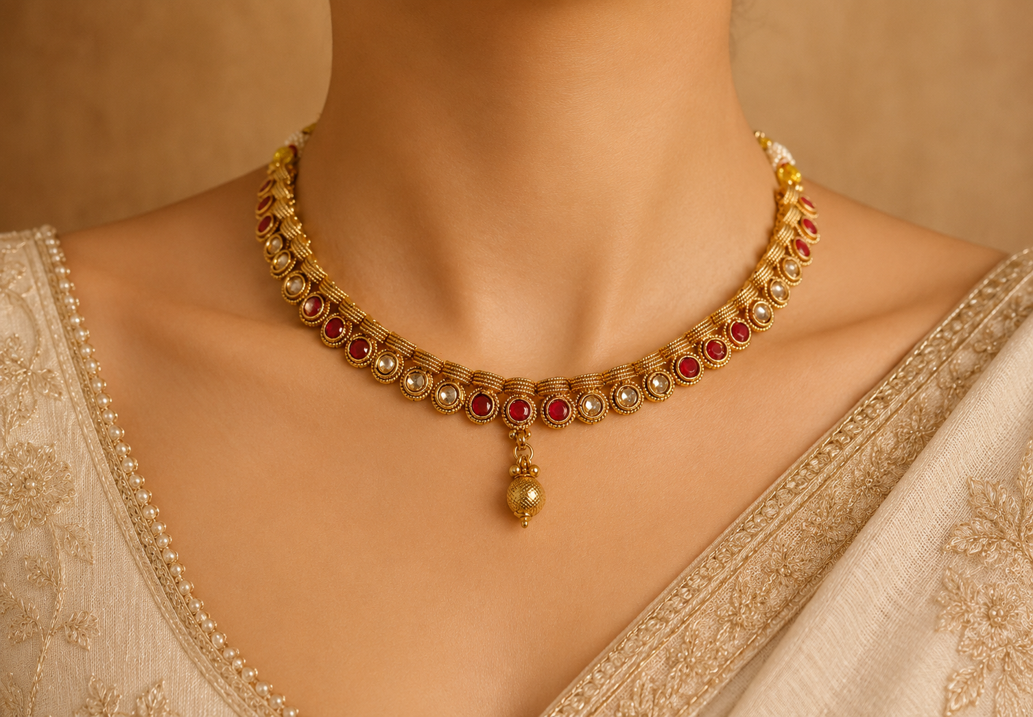 Asma Indian Pakistani Polki Bridal Jewelry Set Wedding Necklace Earrings for Women Gold Plated