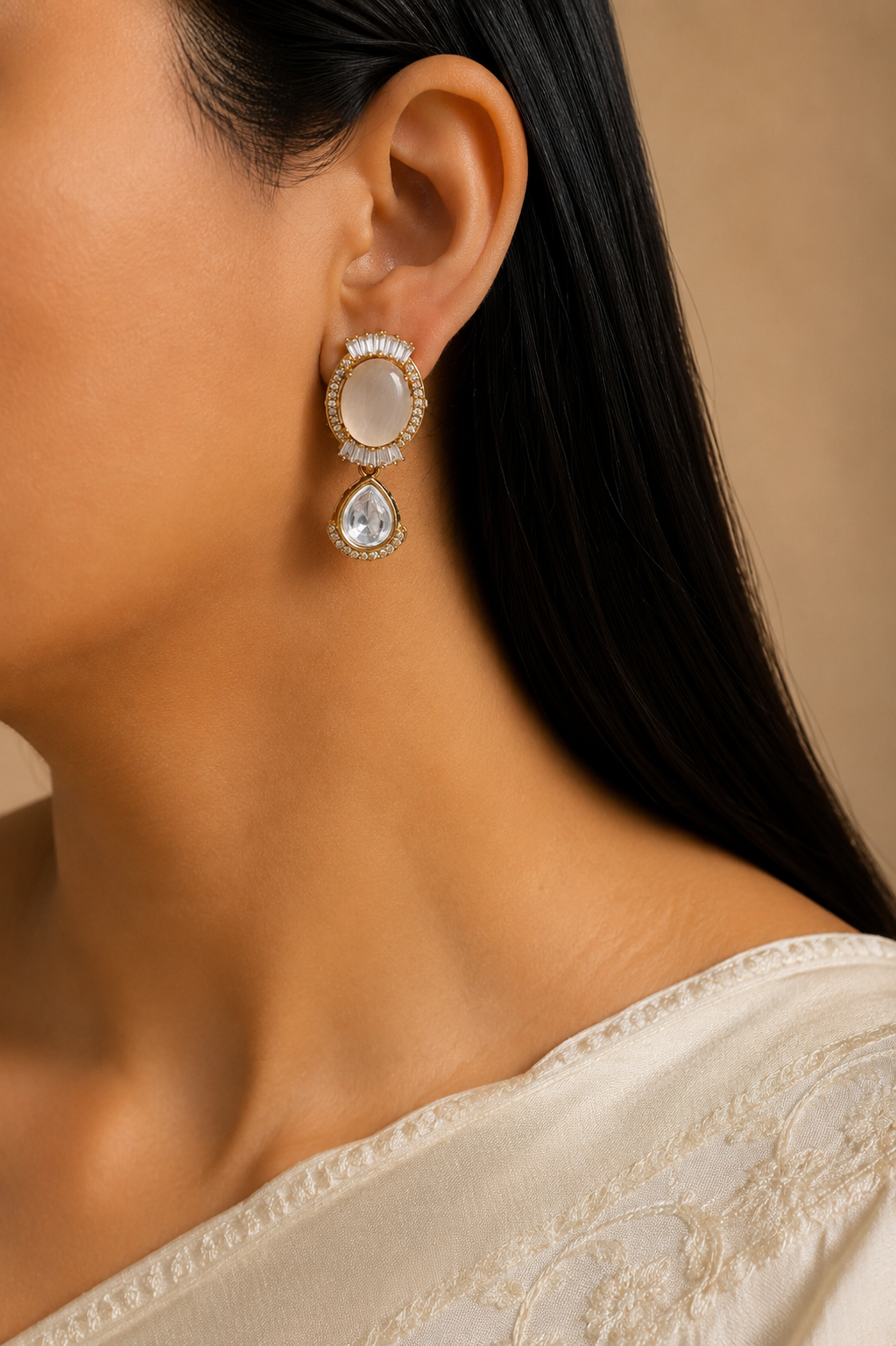 Jannat Pakistani Bridal Kundan Choker Necklace Set with Matching Earrings ROZ Jewellers.