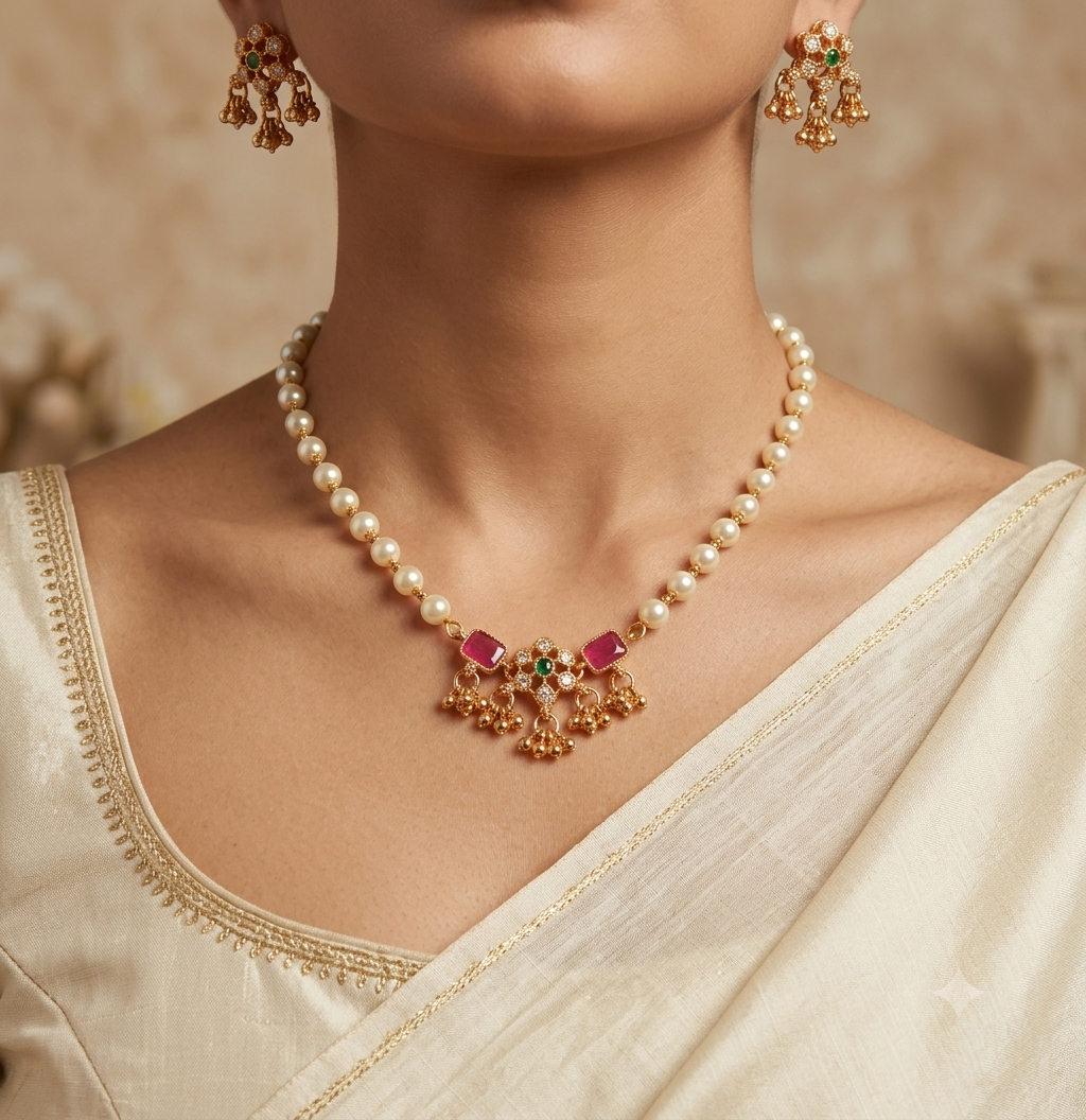 Khadija Indian Pakistani Polki Bridal Jewelry Set Wedding Necklace Earrings for Women Gold Plated