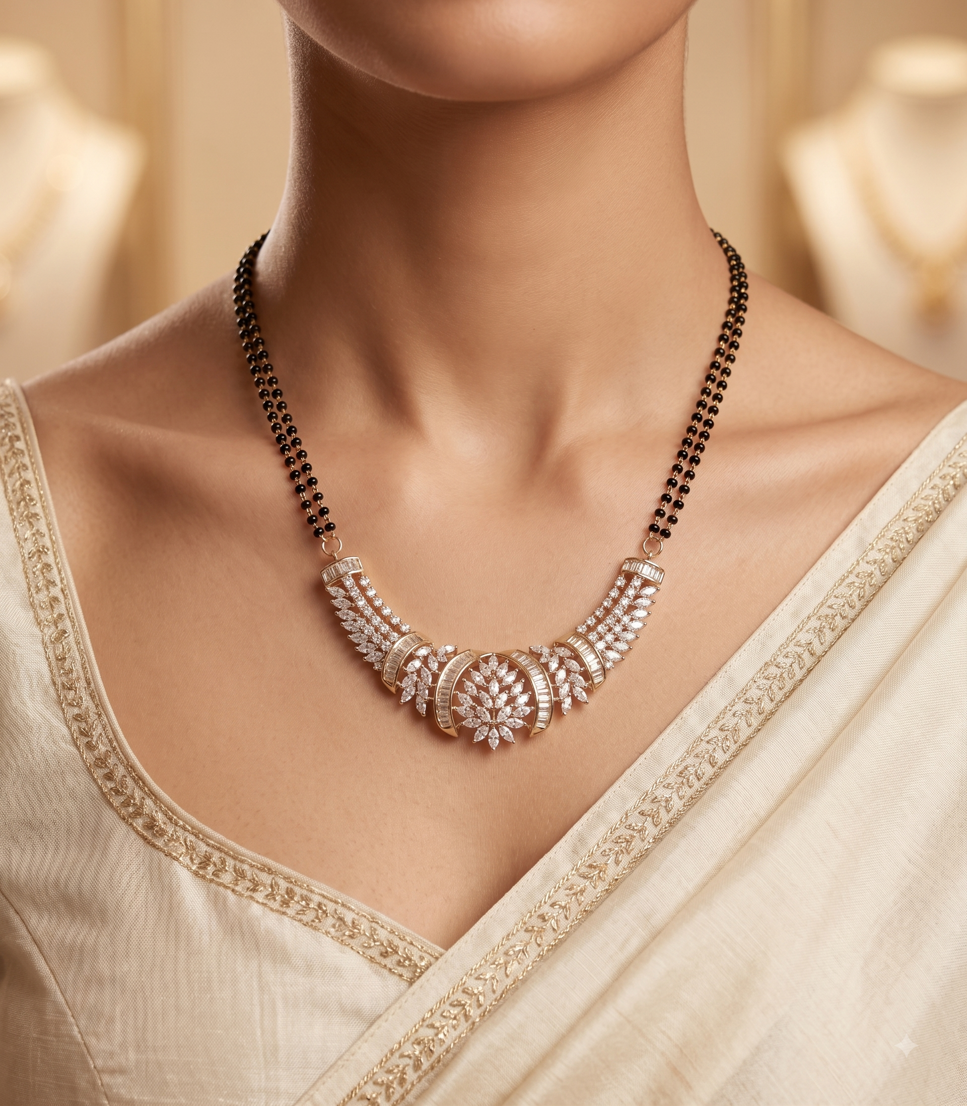 Maira American Diamond Indian Mangalsutra Roz Jwellers.