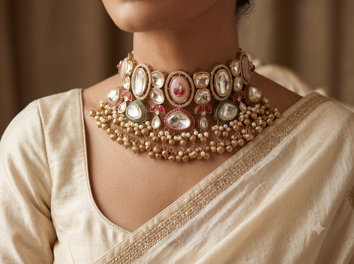 Luxury Pink Moissanite Choker Necklace for Women Elegant Party Jewellery Roz Jewellers