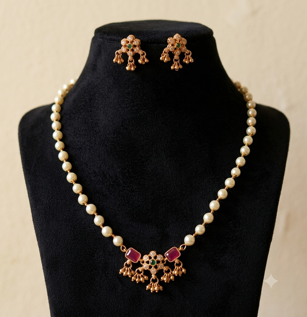 Khadija Indian Pakistani Polki Bridal Jewelry Set Wedding Necklace Earrings for Women Gold Plated