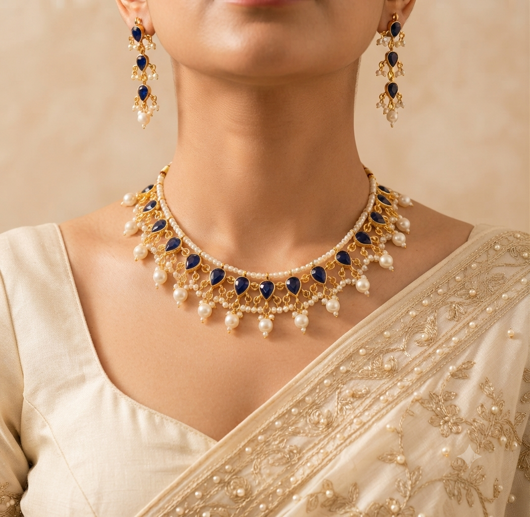 Kundan bridesmaid jewelry wedding necklace for women gold plated pearls