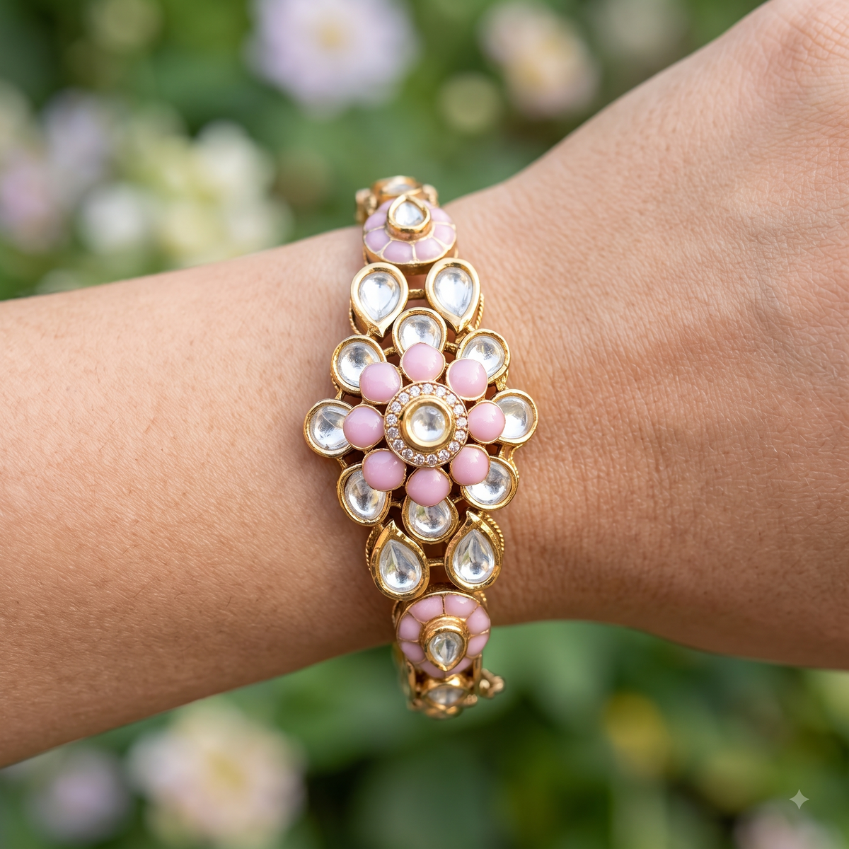 Ruhani Indian Bridal Adjustable Moissanite Bracelet for Women ROZ Jewellers| Sabyasachi Inspired