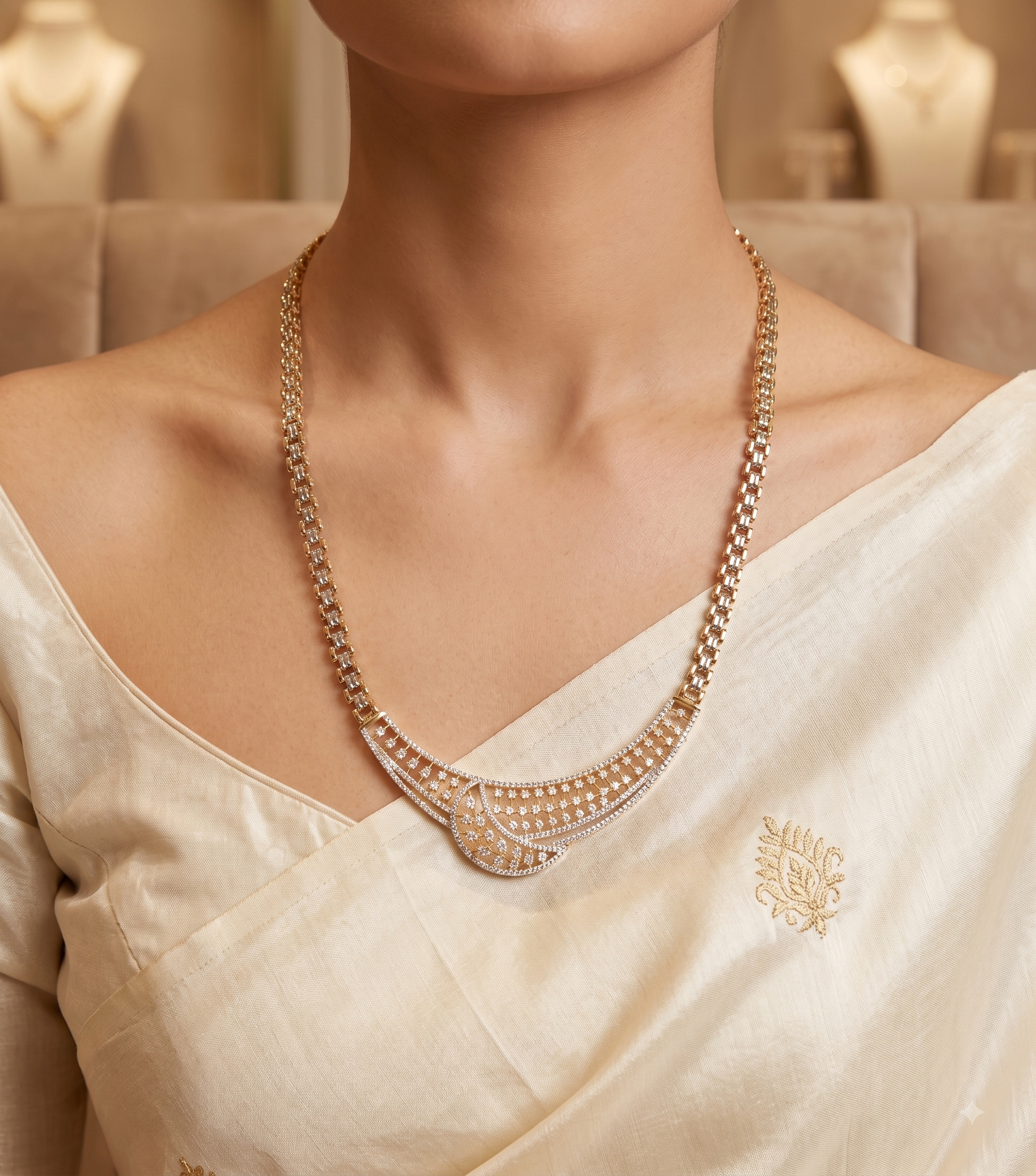 Naureen American Diamond Indian Mangalsutra Roz Jwellers.