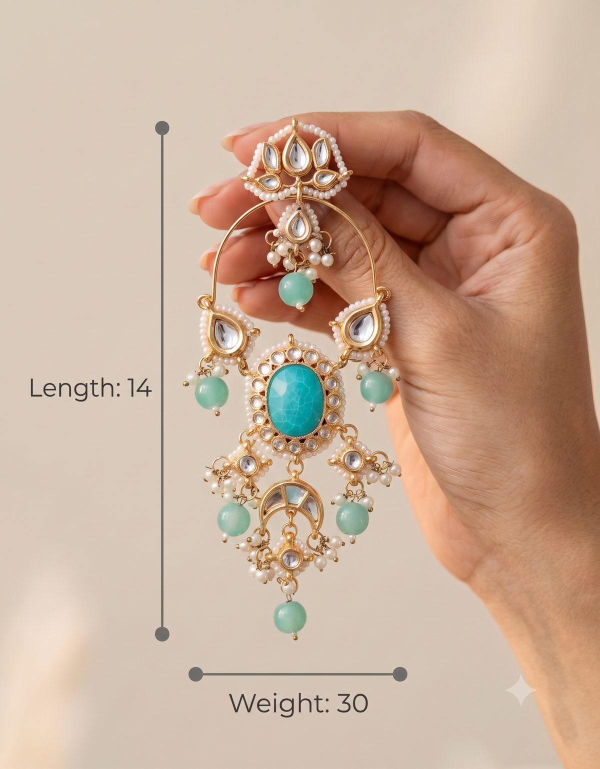 Mint Green Indian Chandbali Earrings Kundan Style Bridal Wedding Jewellery Roz Jewellers.