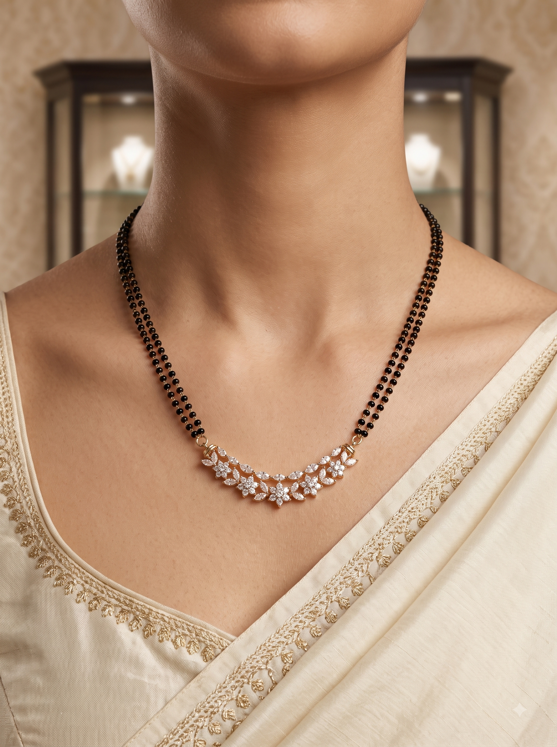Rameen American Diamond AD Mangalsutra Necklace Set Roz Jewellers.