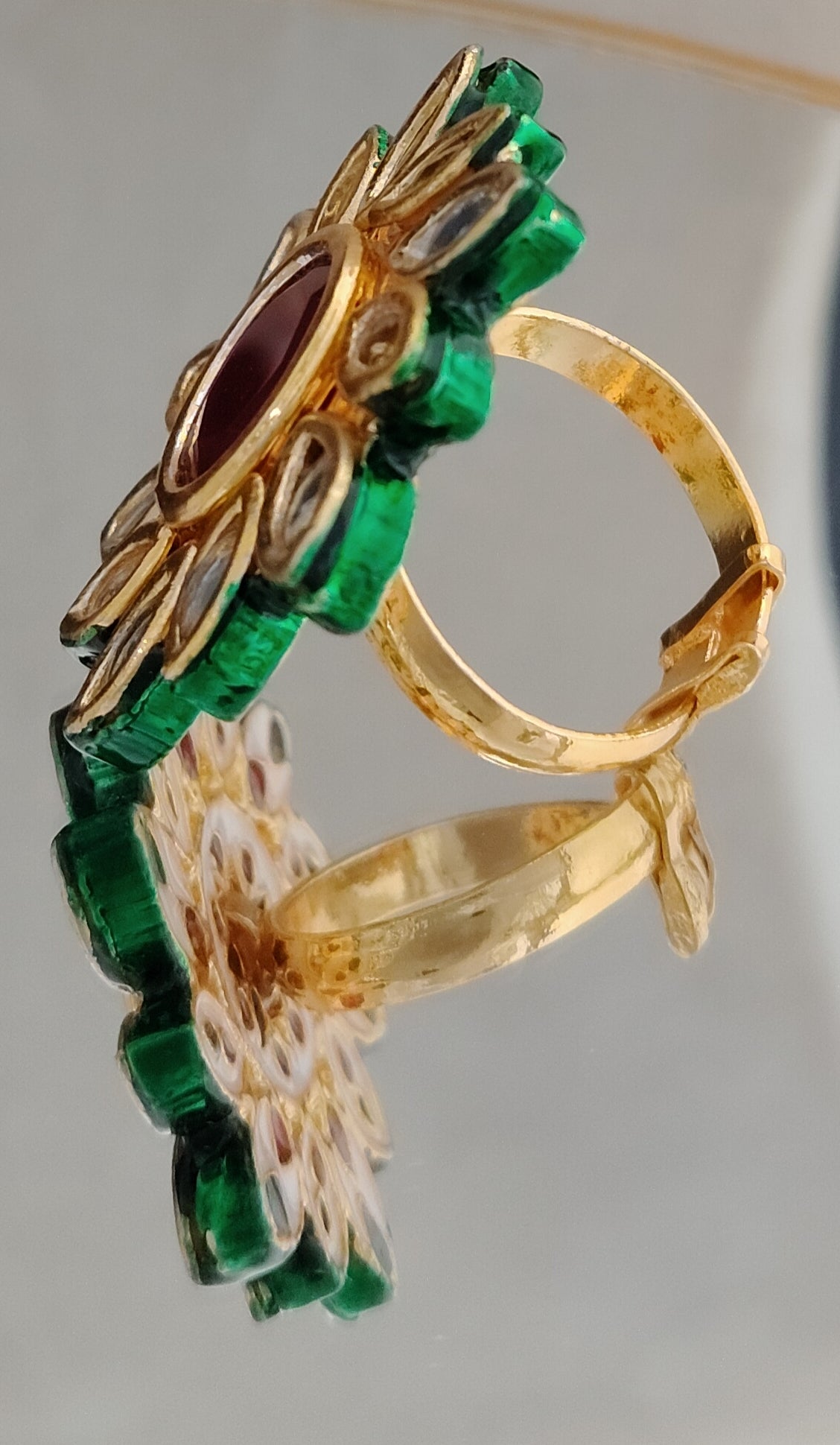 Elegant Ethnic Bridal Kundan Cocktail Ring Roz Jewellers
