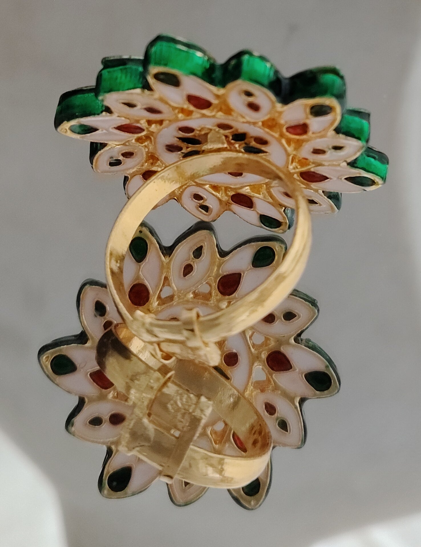 Elegant Ethnic Bridal Kundan Cocktail Ring Roz Jewellers