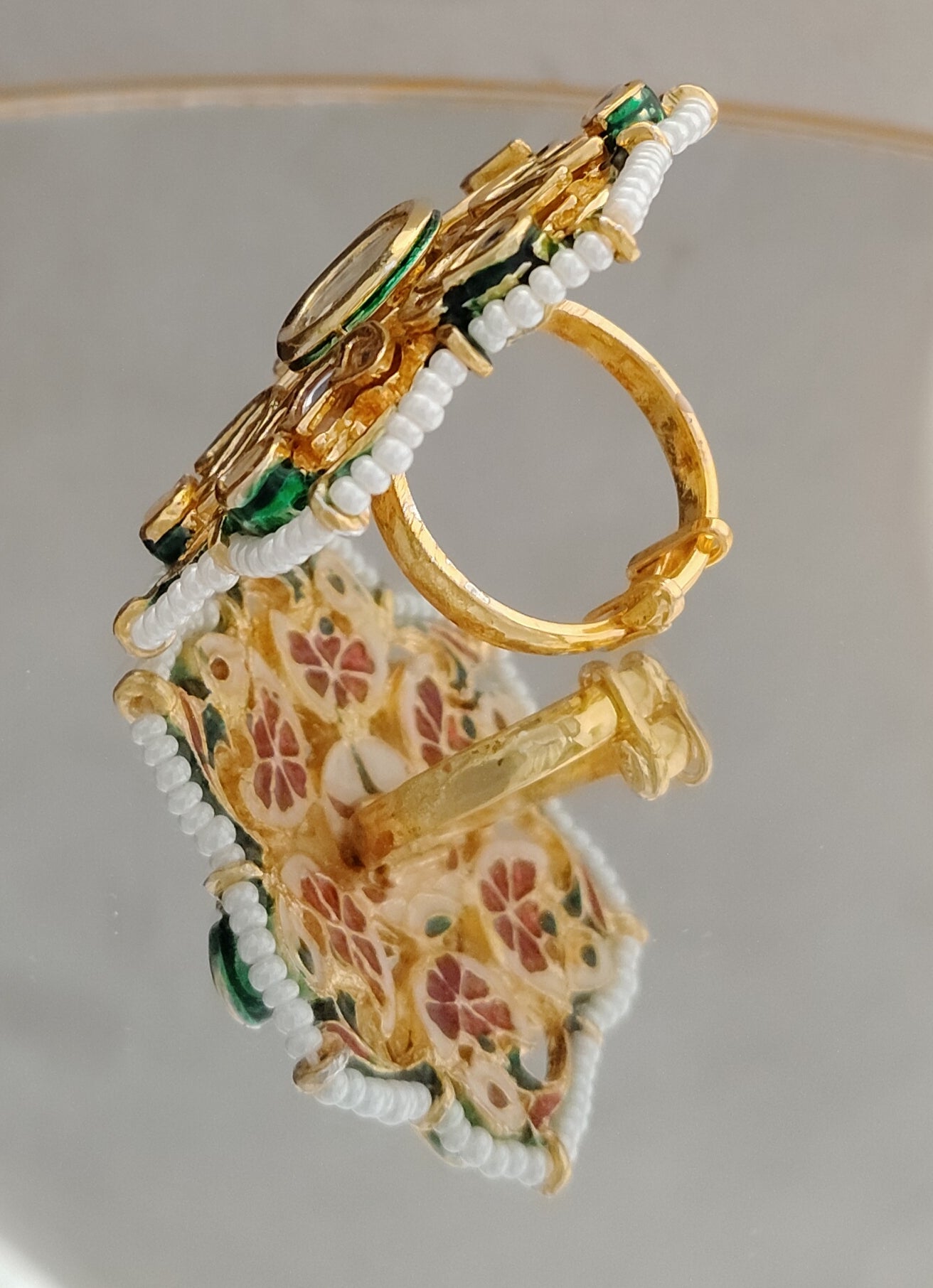 Traditional Kundan Adjustable Bridal Ring Roz Jewellers