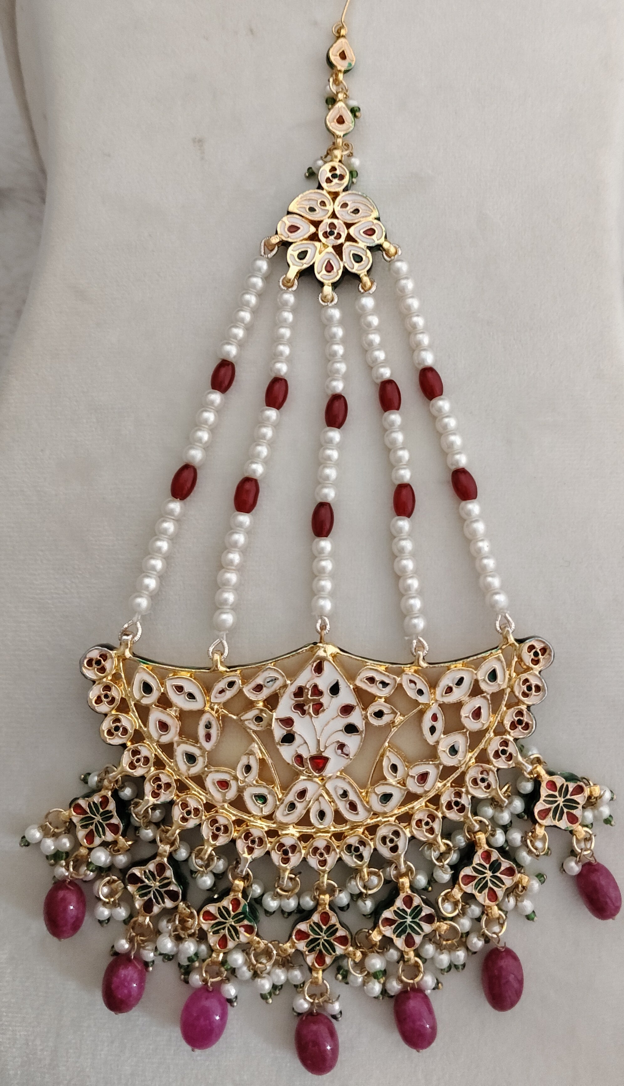 Designer Kundan Side Jhumar Handmade Pearl Jhumar for Brides Roz Jewellers