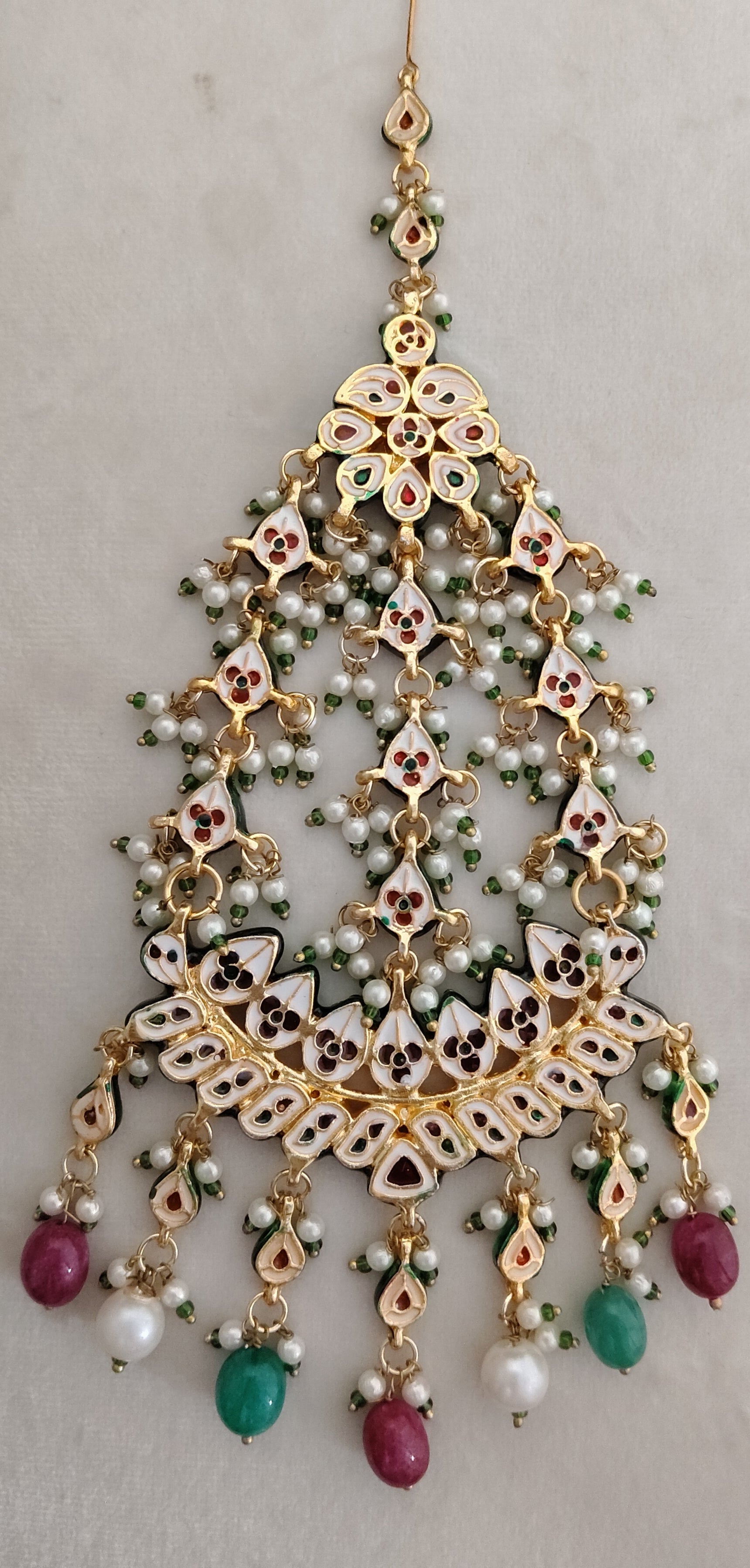 Multicolor Navratan Kundan Jhumar Pakistani Bridal Jewelry Roz Jewellers