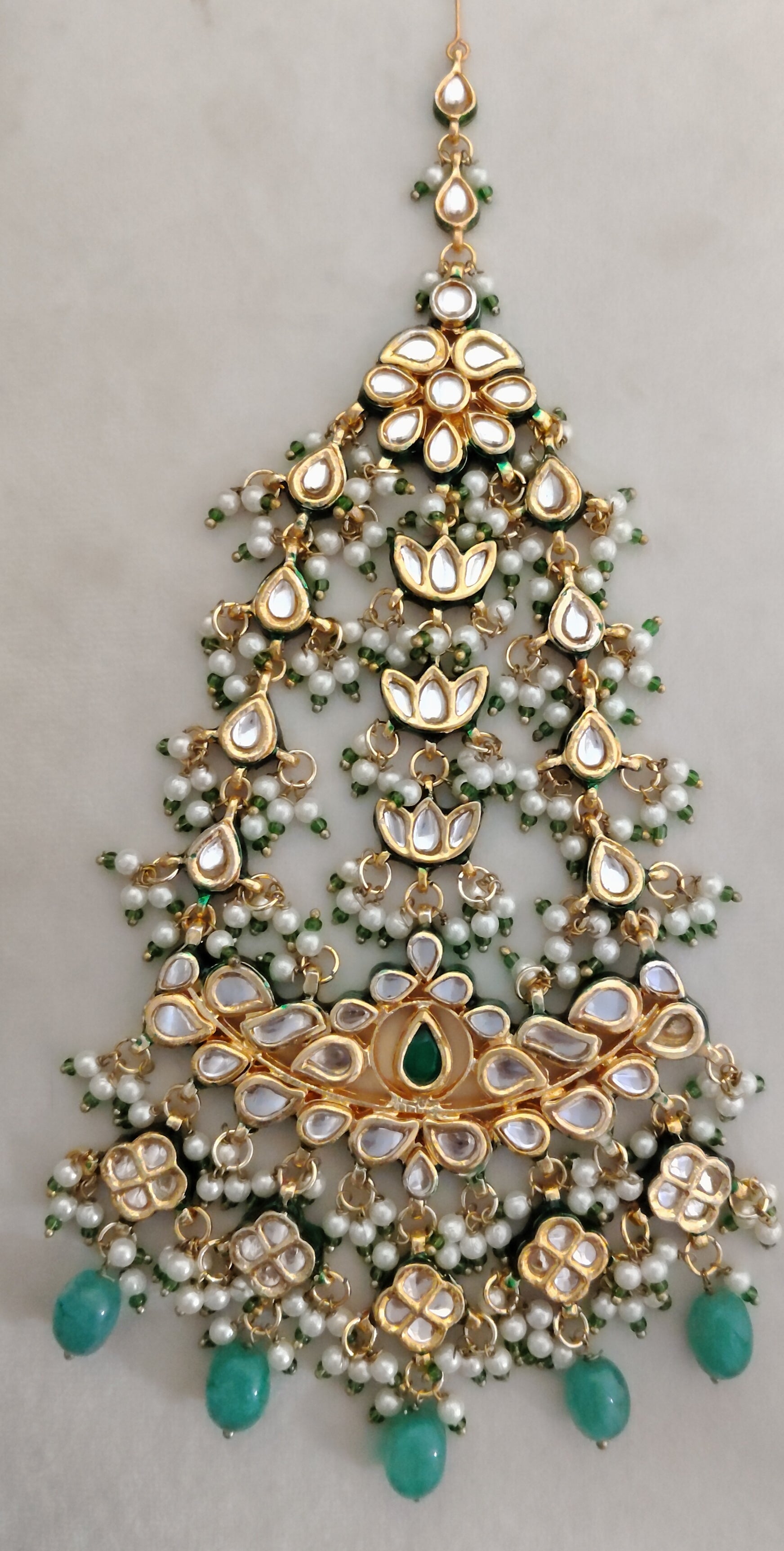 Elegant Mughal Style Pearl Jhumar Bridal Hair Accessory for Women Roz Jewellers