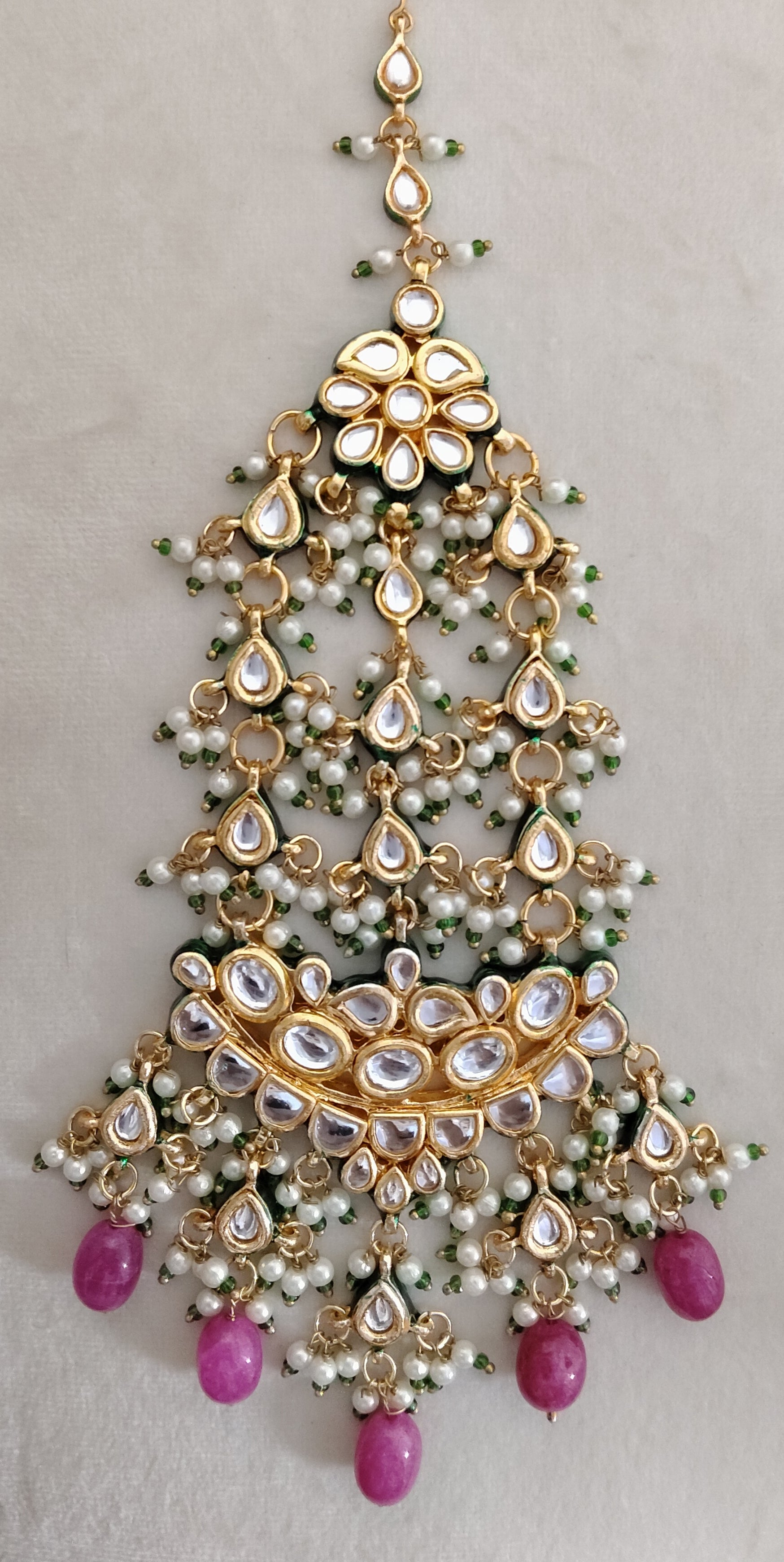 Royal Navratna Kundan Jhumar for Bridal Traditional Pearl Wear Roz Jewellers