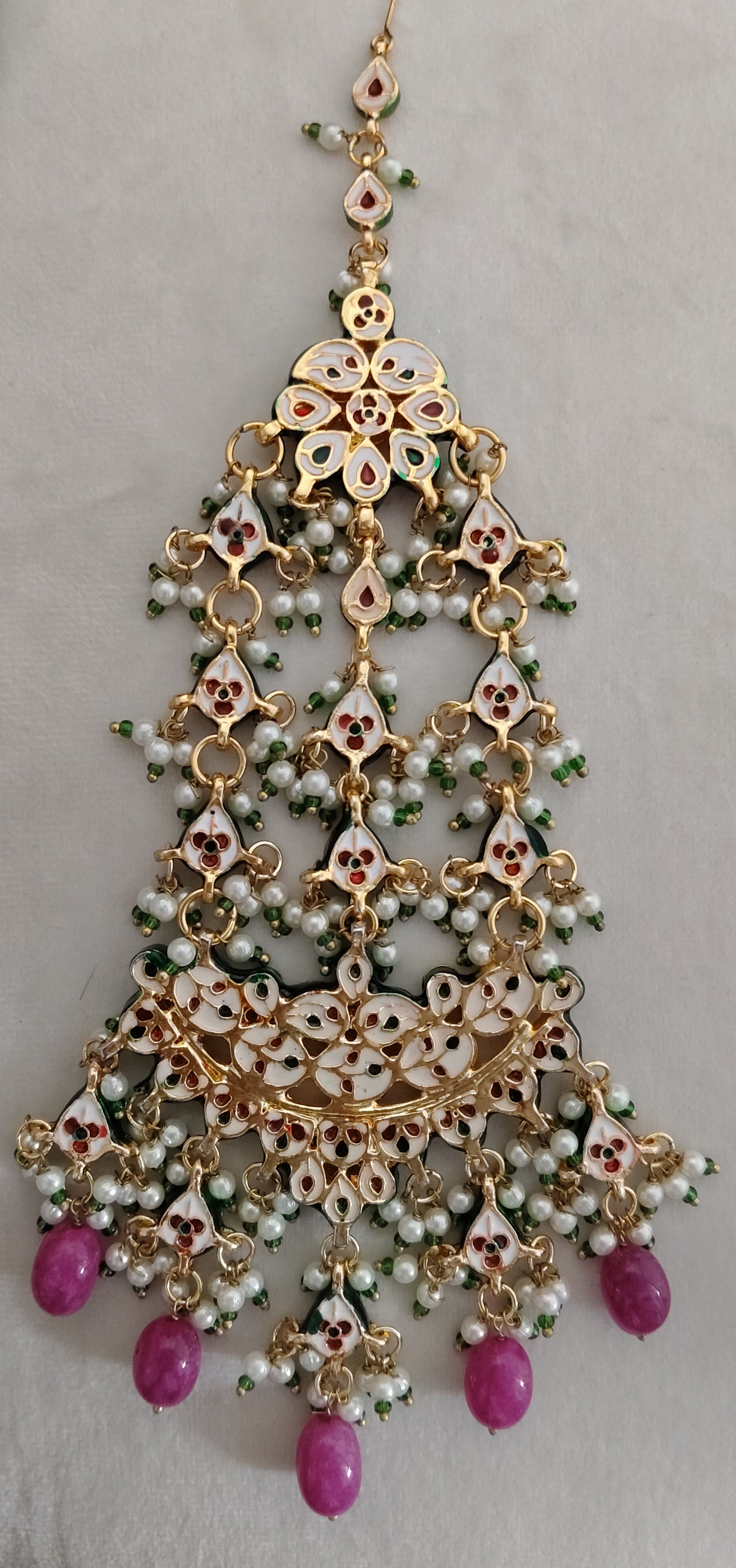 Royal Navratna Kundan Jhumar for Bridal Traditional Pearl Wear Roz Jewellers
