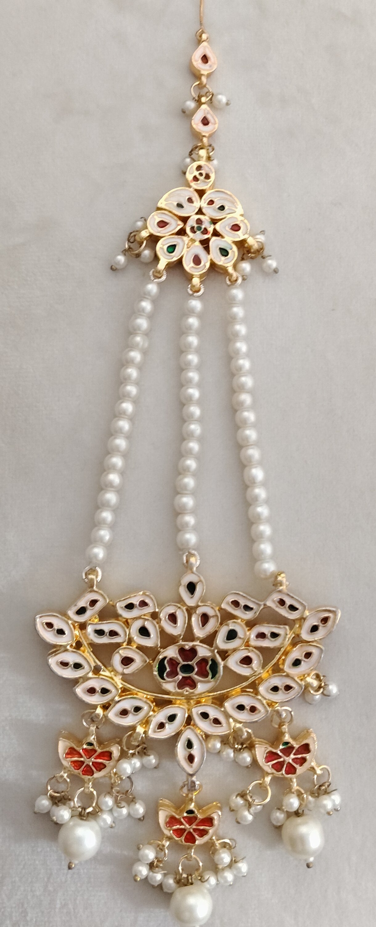 Luxury Gold Plated Kundan Jhumar with Beads Traditional Bridal Roz Jewellers