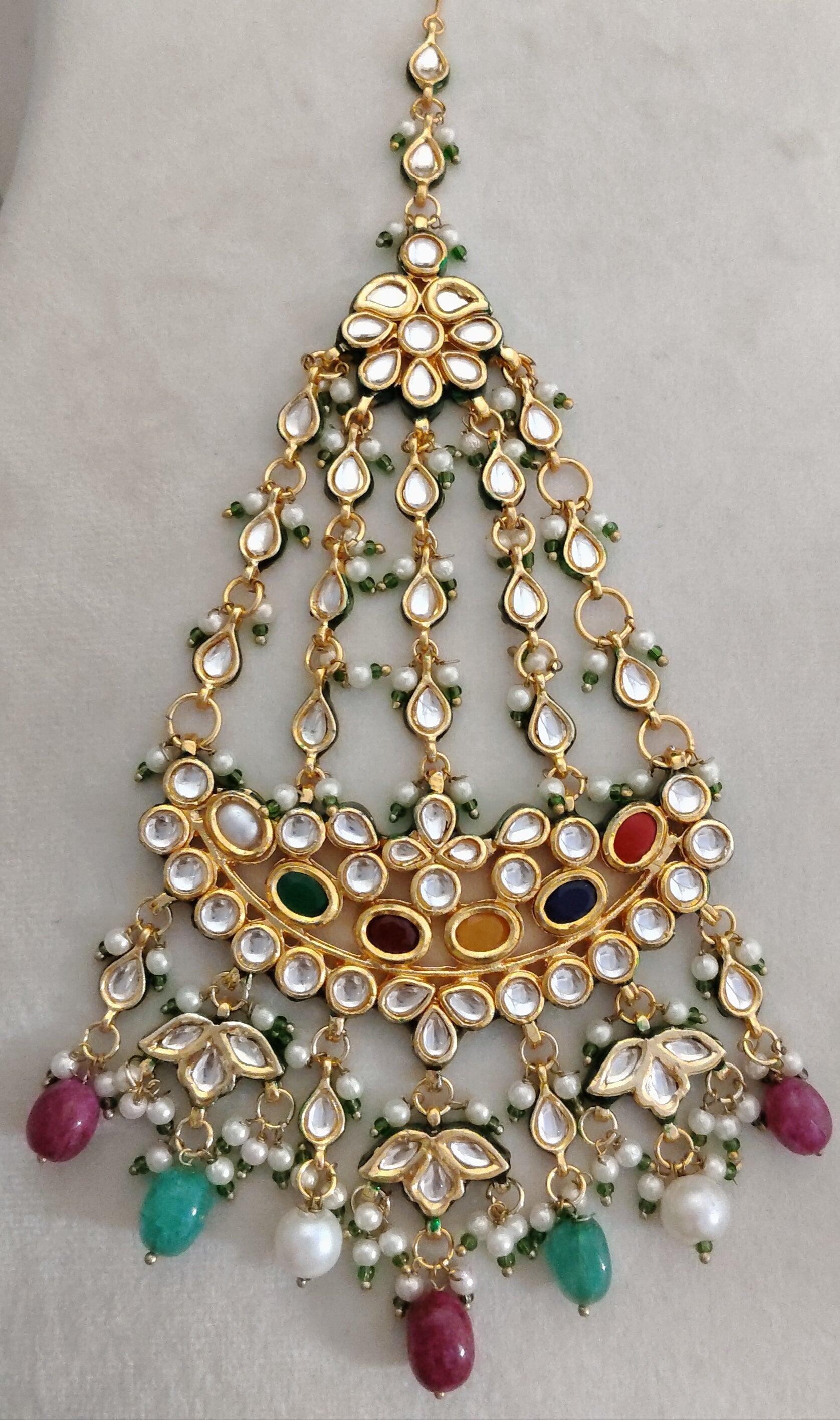 Handmade Kundan Jhumar Mughal Style Bridal Side Headpiece Roz Jewellers