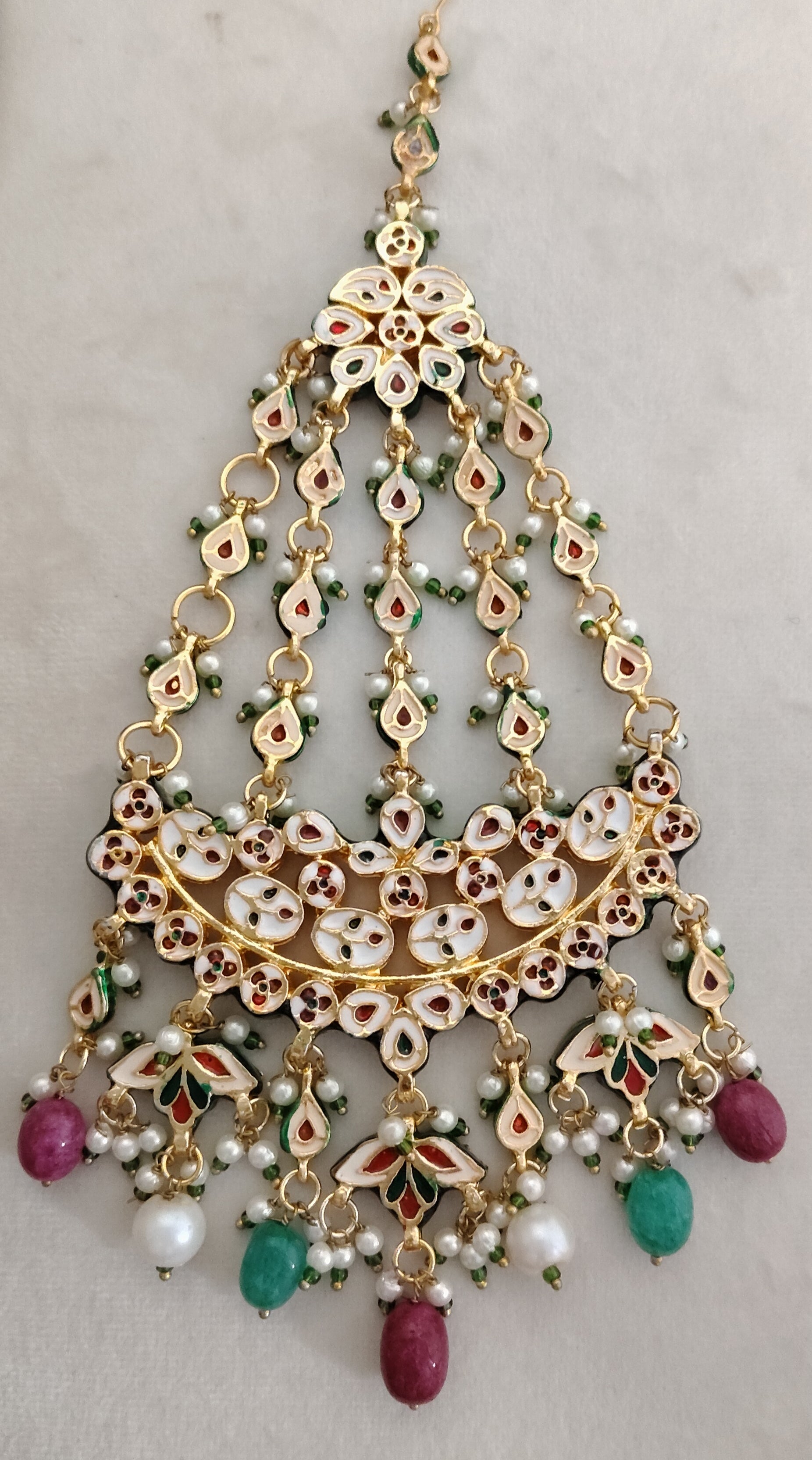 Handmade Kundan Jhumar Mughal Style Bridal Side Headpiece Roz Jewellers