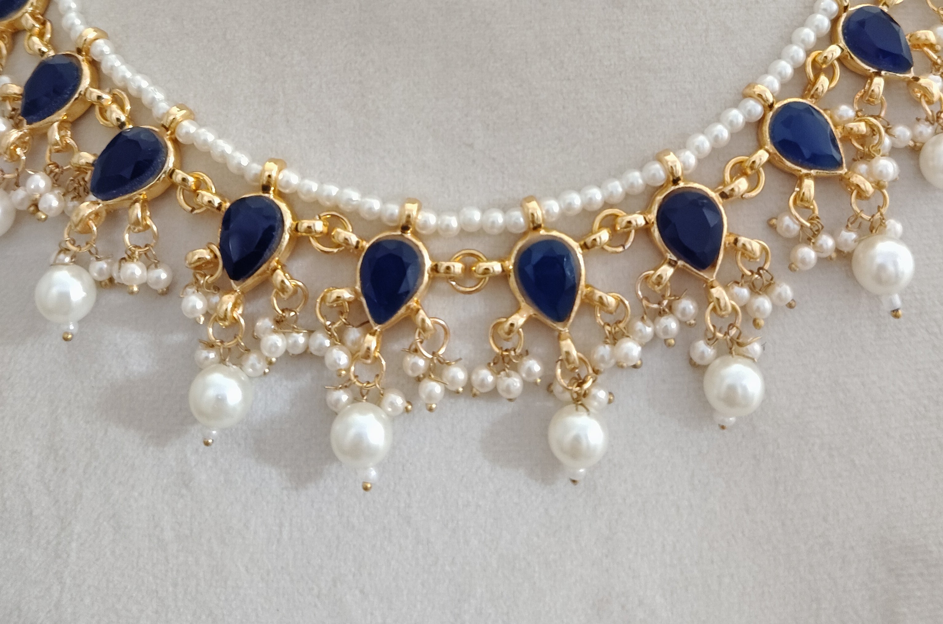 Kundan bridesmaid jewelry wedding necklace for women gold plated pearls