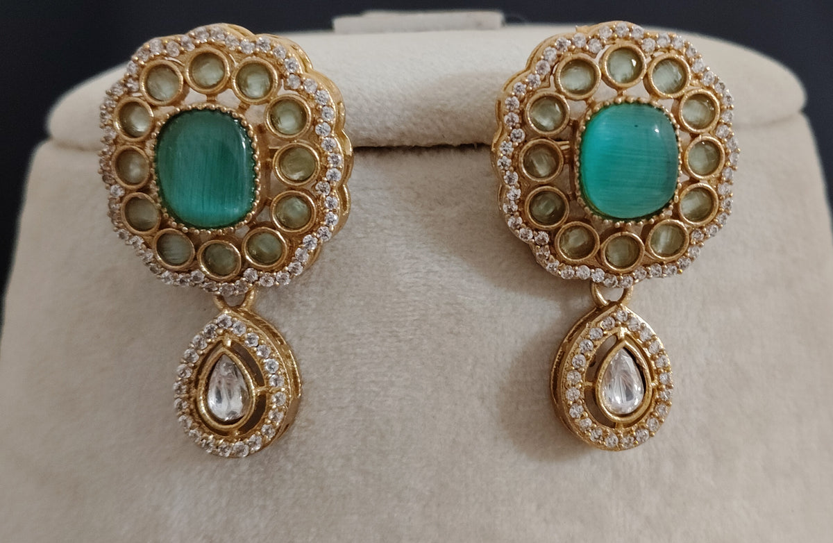 Sabyasachi-Inspired Royal Moissanite Necklace Set for Indian Bridal Wedding Wear Jewelry