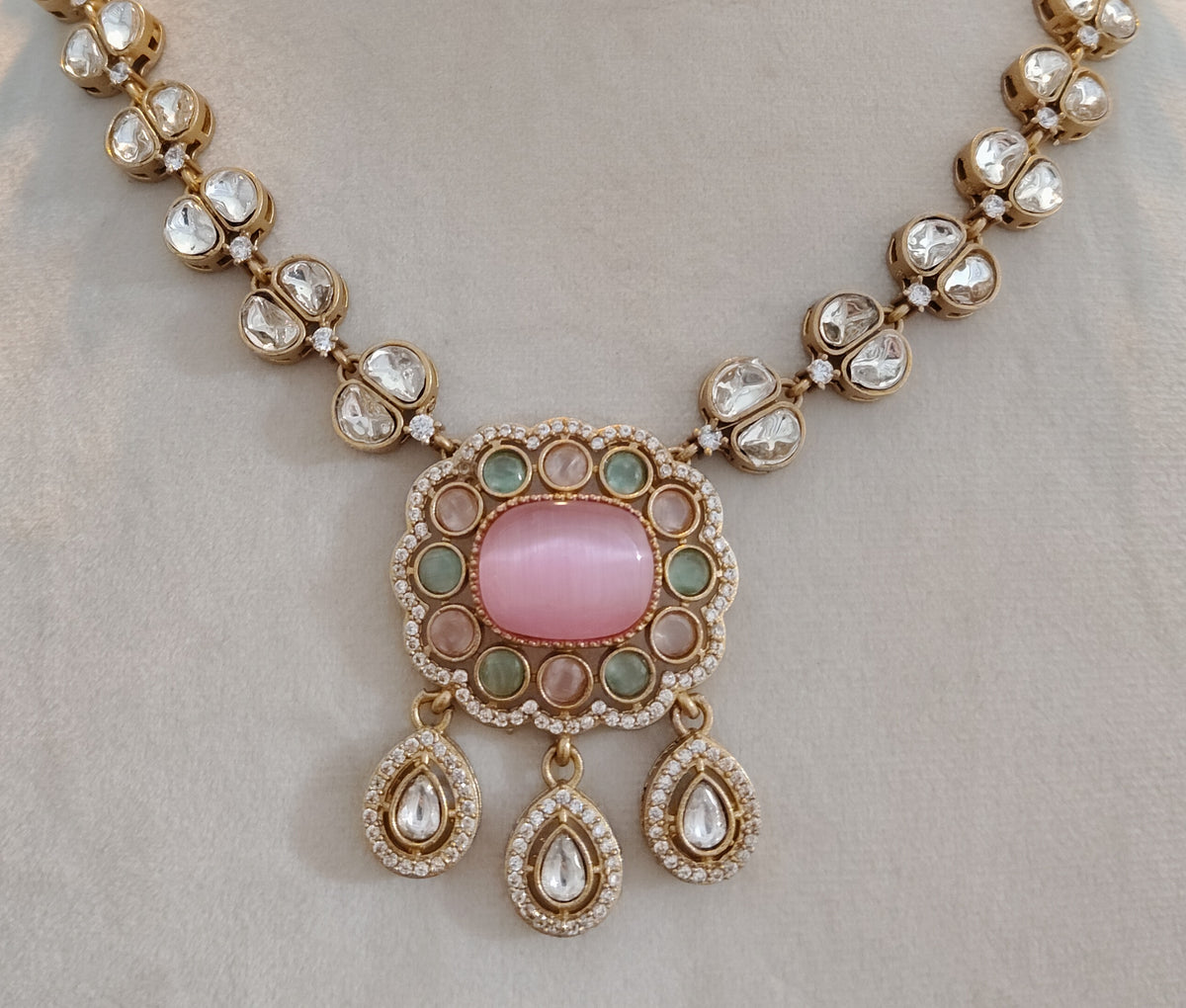 Sabyasachi Inspired Moissanite Necklace Set for Women Indian Bridal Jewelry Elegant Gift for Her