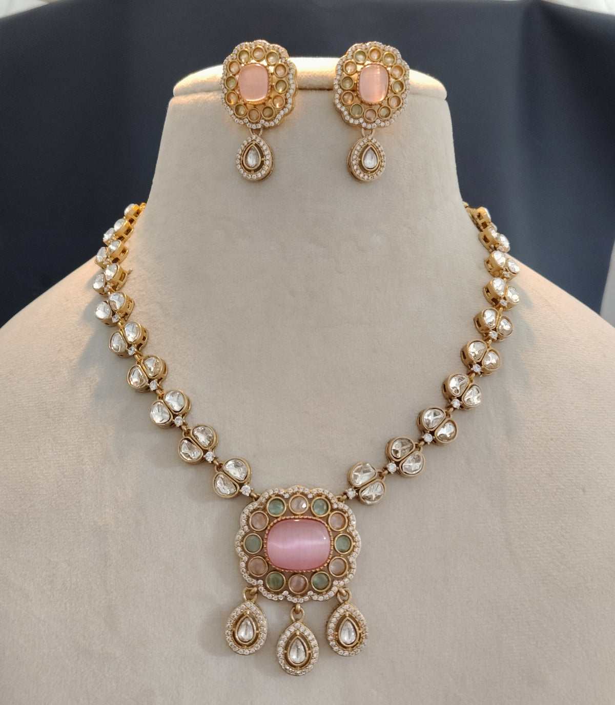 Sabyasachi Inspired Moissanite Necklace Set for Women Indian Bridal Jewelry Elegant Gift for Her