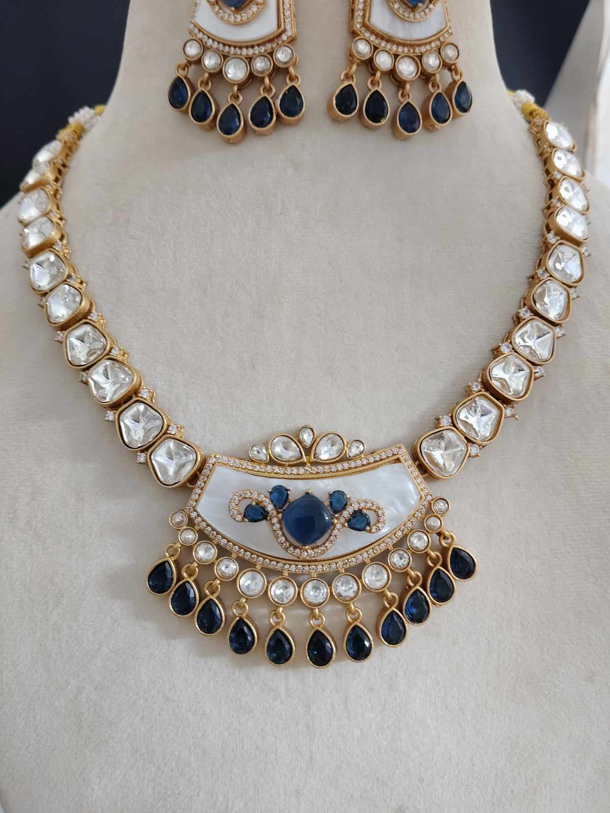 Bridal Moissanite Necklace Set for Women Traditional Indian Wedding Jewelry Sabyasachi Inspired