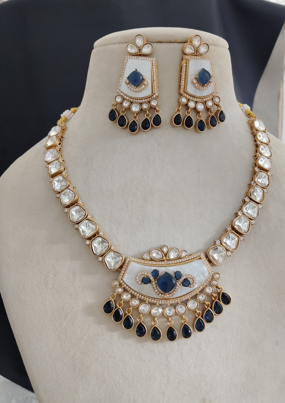 Bridal Moissanite Necklace Set for Women Traditional Indian Wedding Jewelry Sabyasachi Inspired