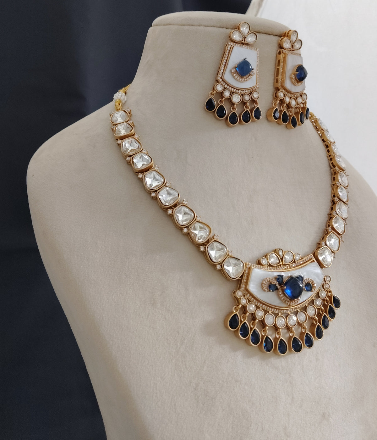Bridal Moissanite Necklace Set for Women Traditional Indian Wedding Jewelry Sabyasachi Inspired