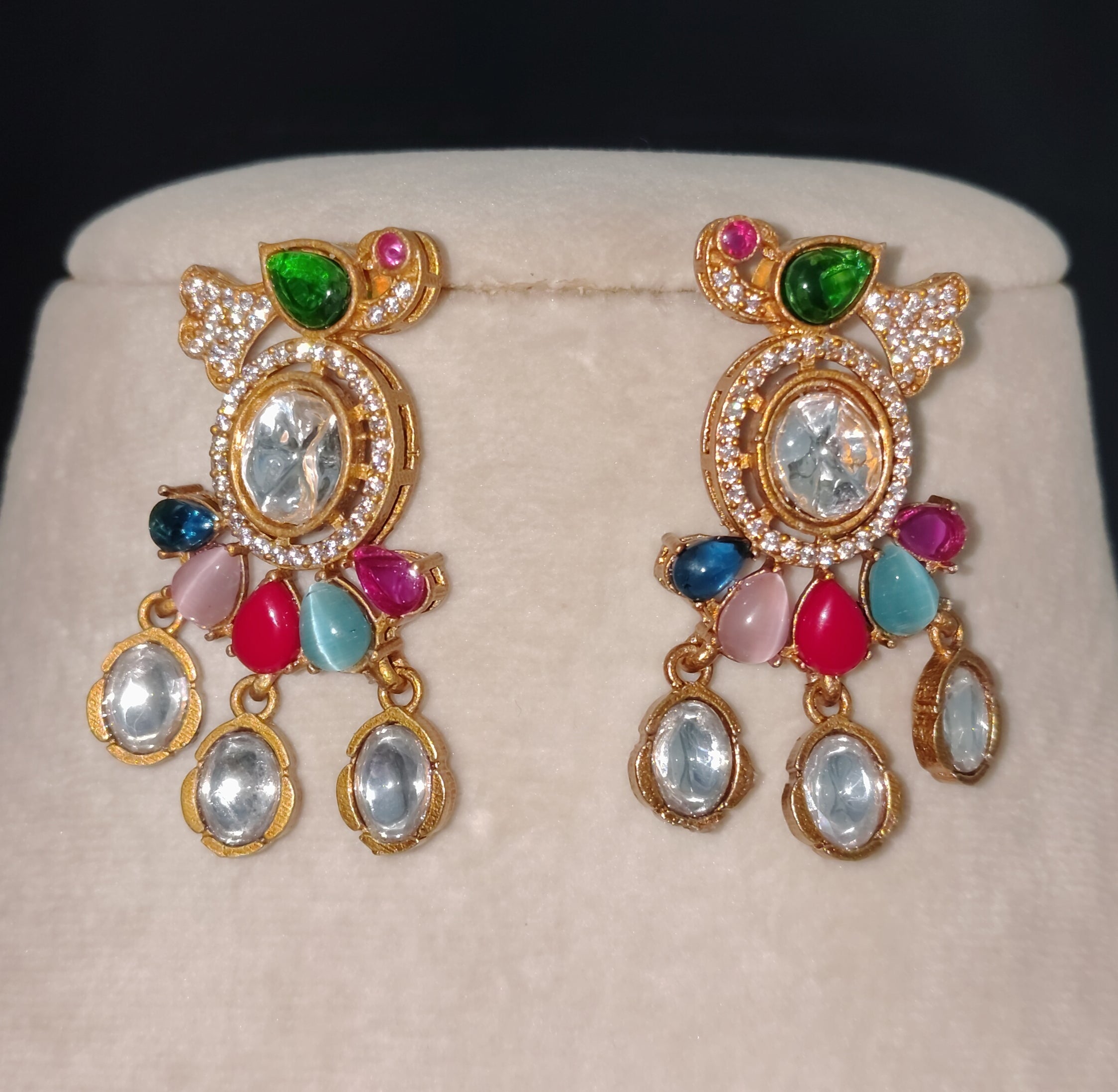 Amira Royal Multicolor Kundan Pearl Choker Necklace Set Roz Jewellers.