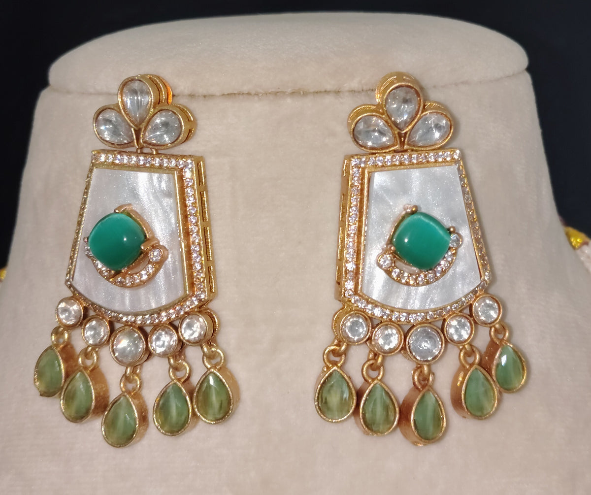 Indian Pakistani Moissanite Necklace Wedding Bridal Collection Sabyasachi Inspired