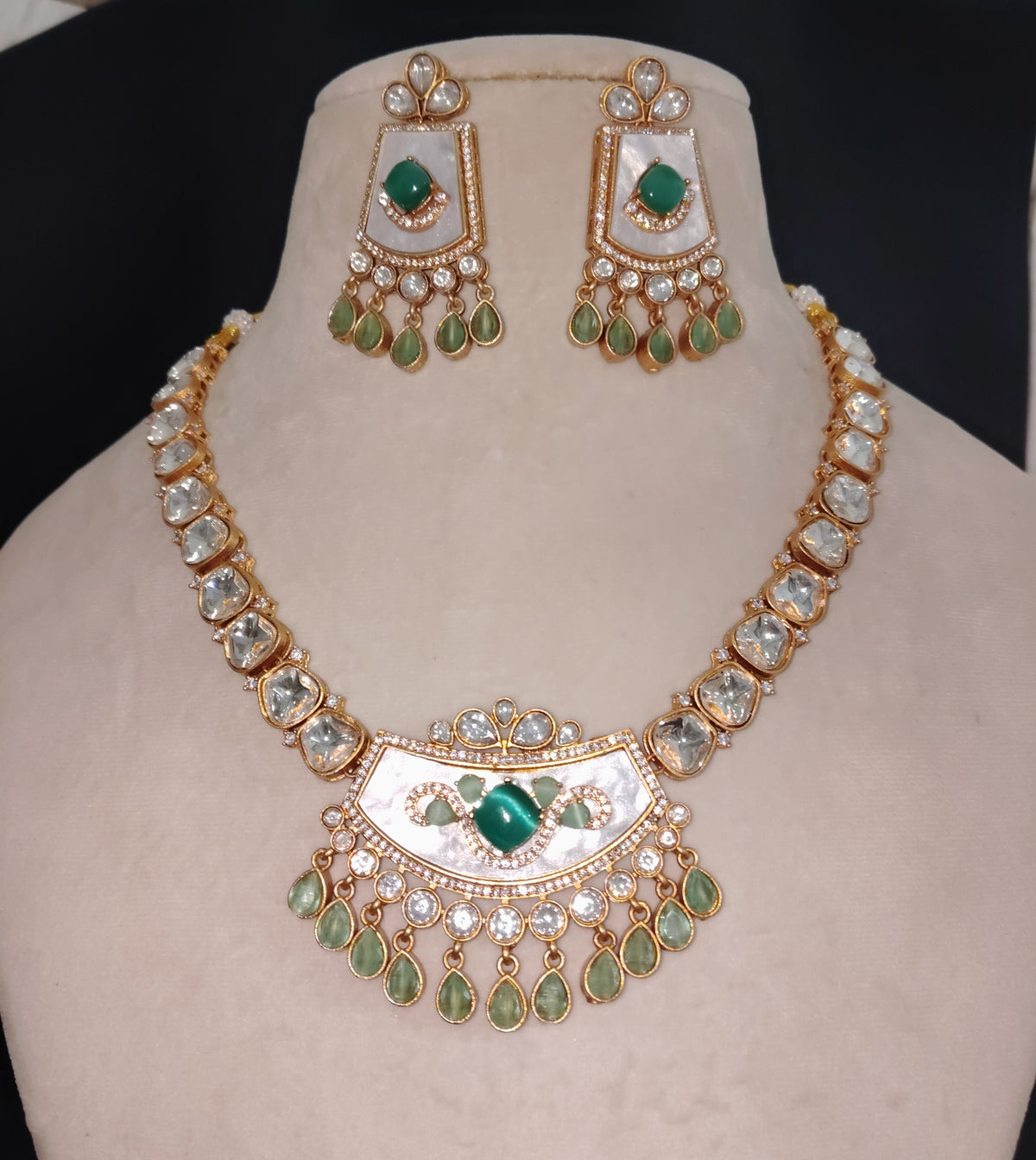 Indian Pakistani Moissanite Necklace Wedding Bridal Collection Sabyasachi Inspired