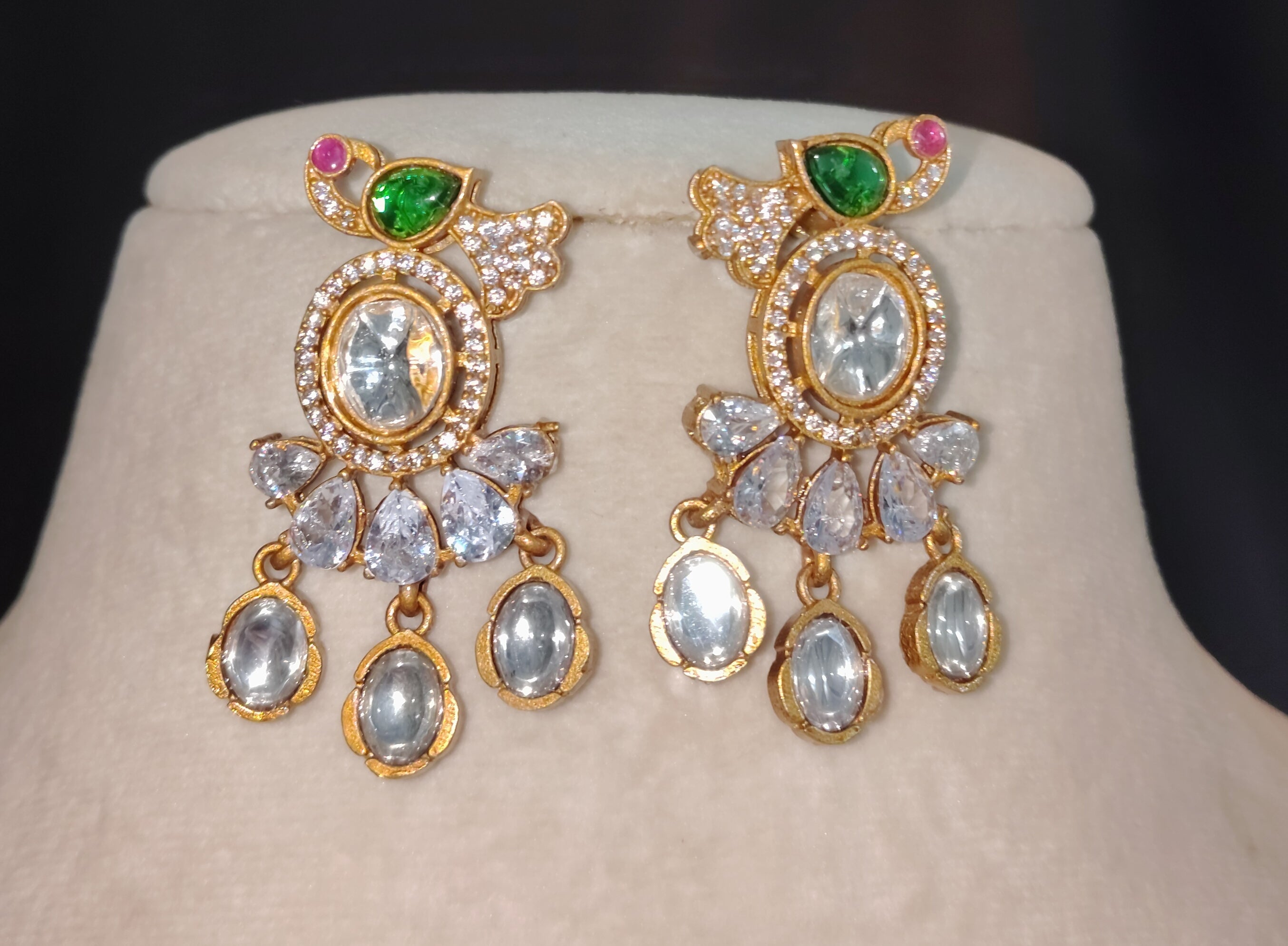 Maha Classic White Kundan Pearl Bridal Choker Necklace Set Roz Jewellers.