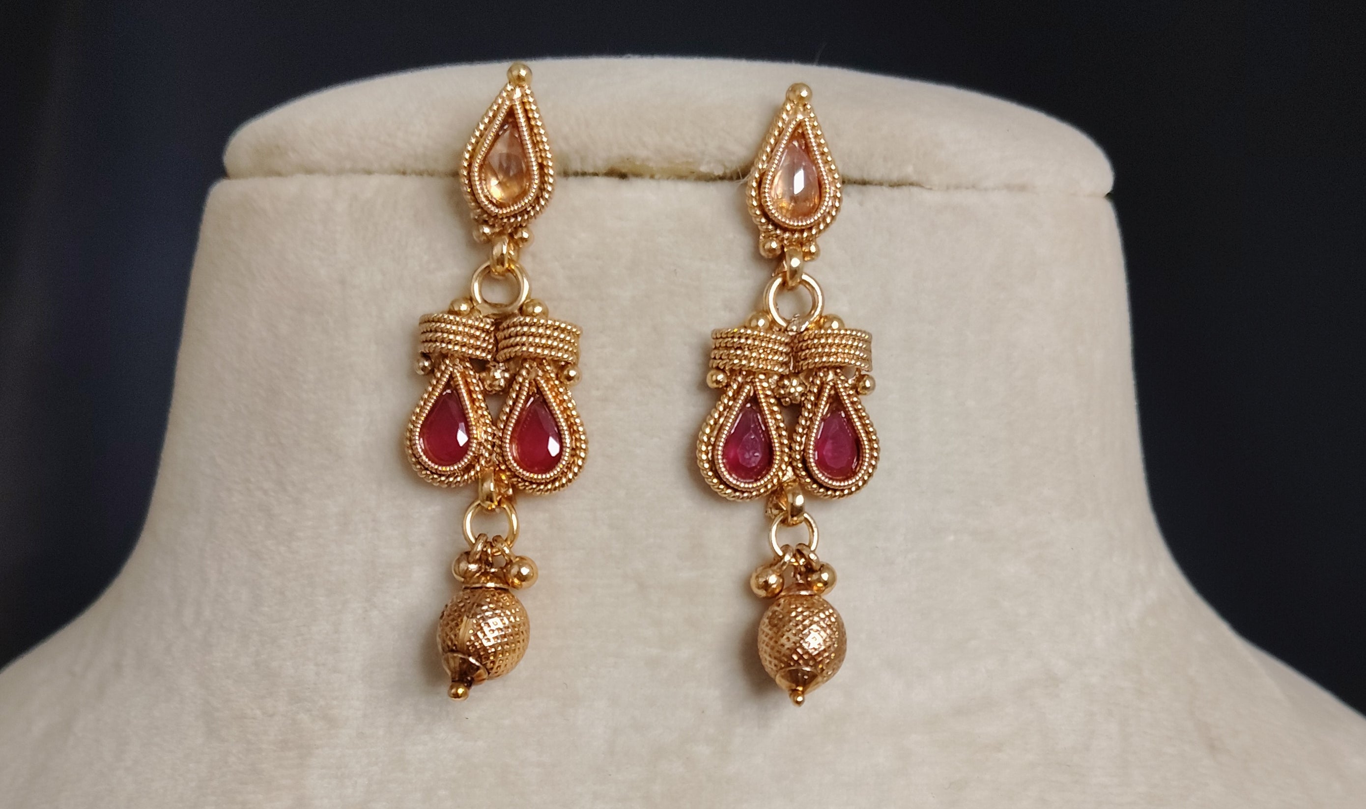 Pakistani Polki Necklace Set Traditional Indian Bridal Jewelry with Earrings