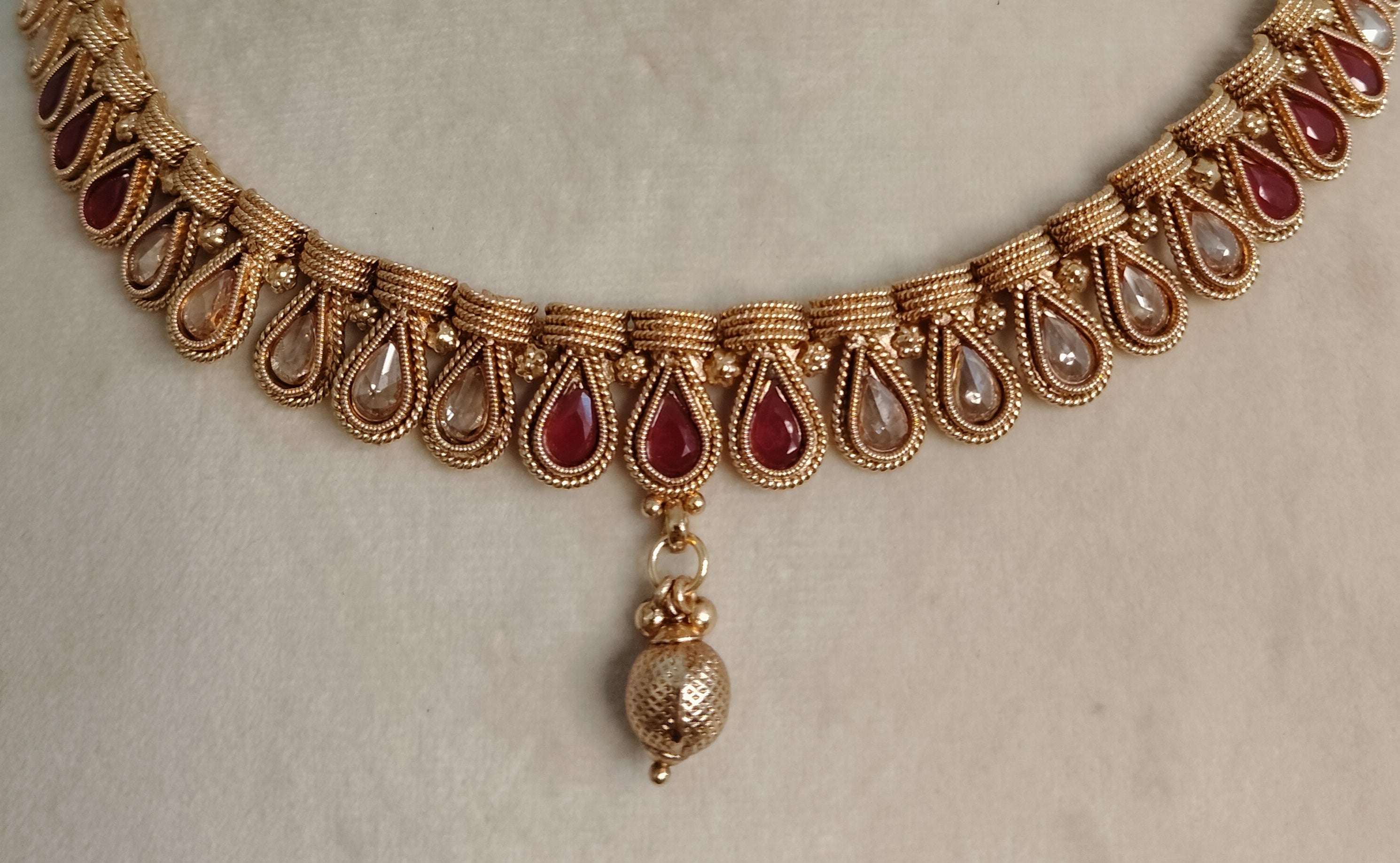 Pakistani Polki Necklace Set Traditional Indian Bridal Jewelry with Earrings