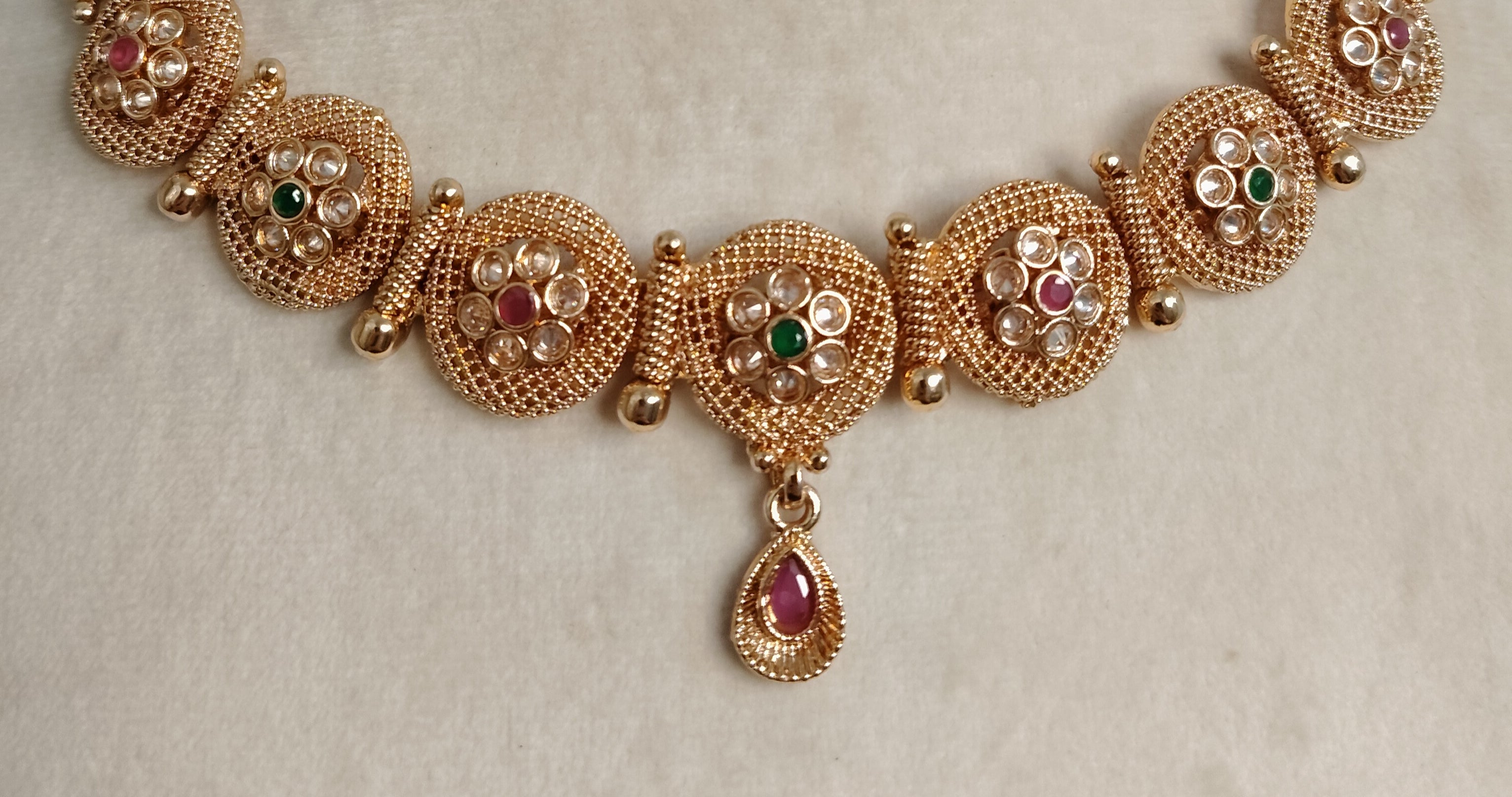 Ayesha Indian Pakistani Polki Bridal Jewelry Set Wedding Necklace Earrings for Women Gold Plated