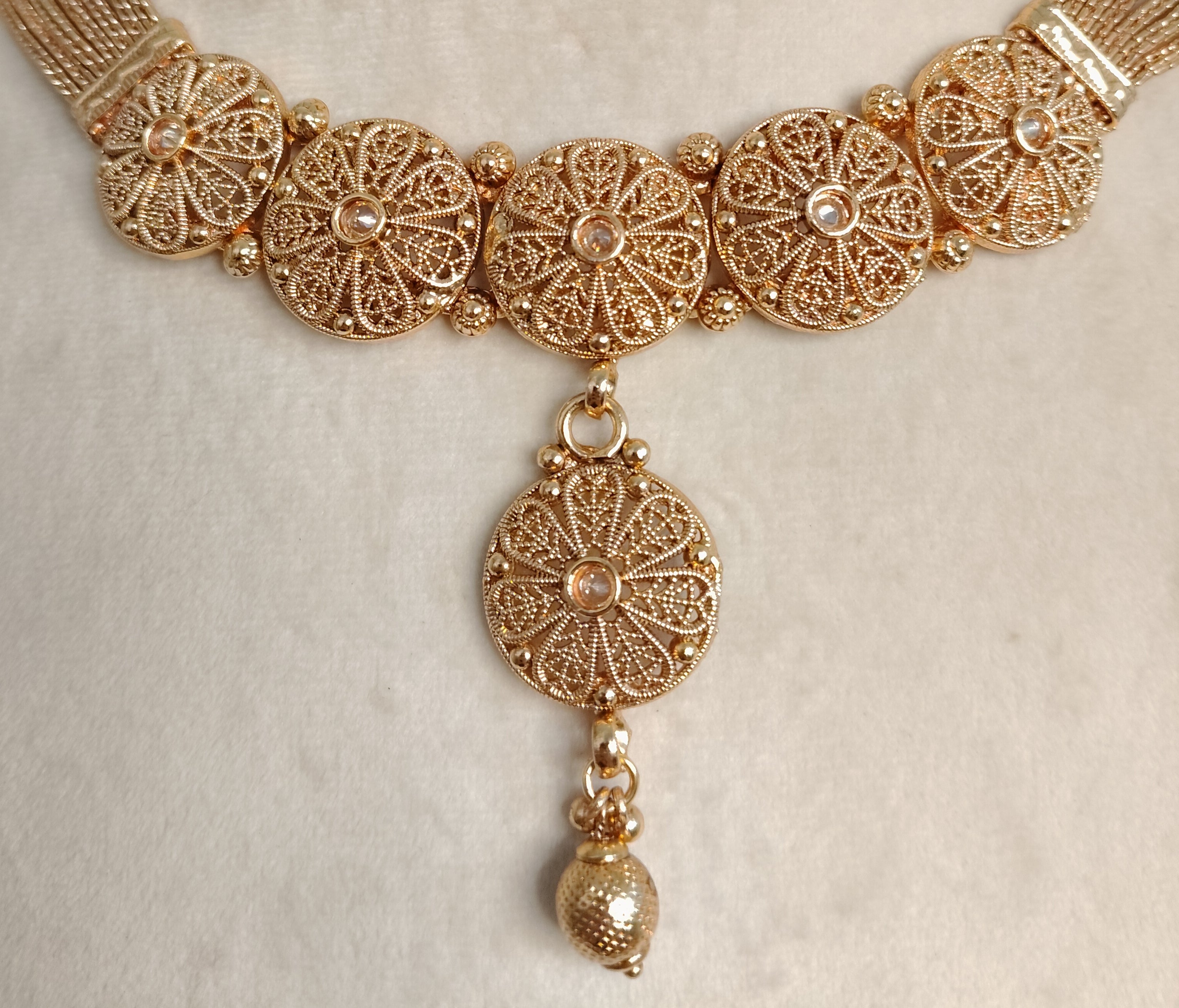Mehnaaz Indian Pakistani Polki Bridal Jewelry Set Wedding Necklace Earrings for Women Gold Plated