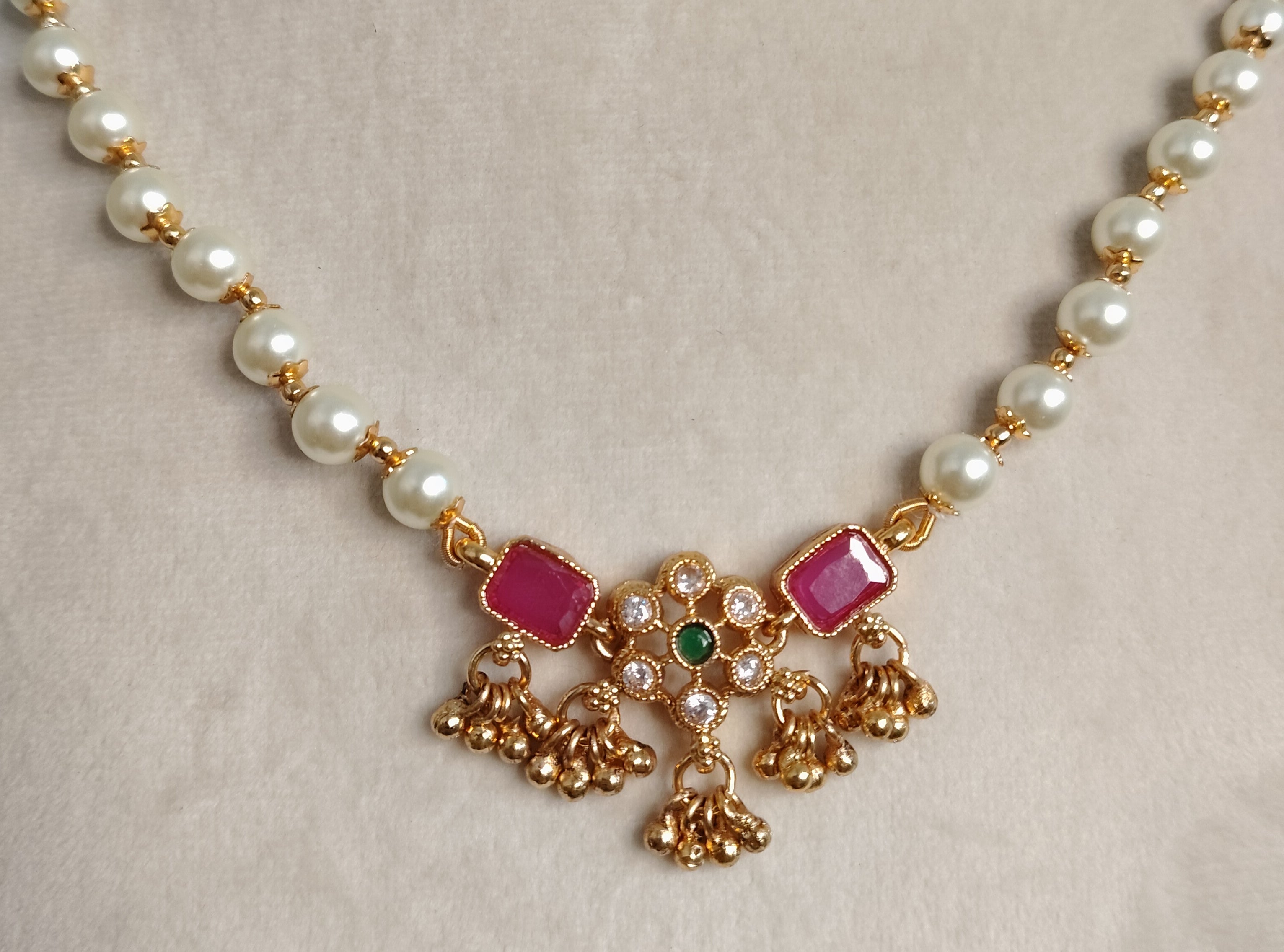 Khadija Indian Pakistani Polki Bridal Jewelry Set Wedding Necklace Earrings for Women Gold Plated