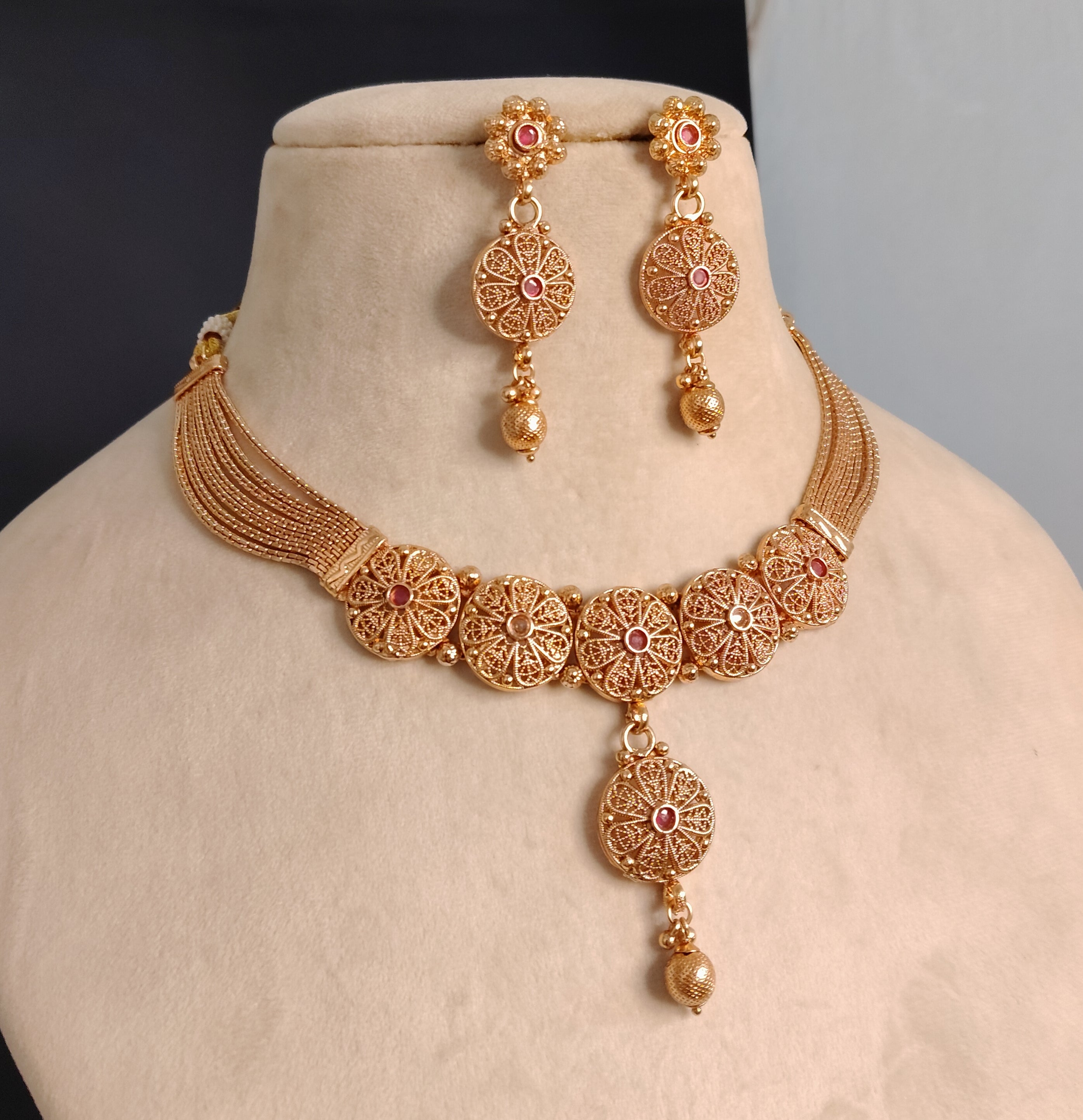 Zainab Indian Pakistani Polki Bridal Jewelry Set Wedding Necklace Earrings for Women Gold Plated