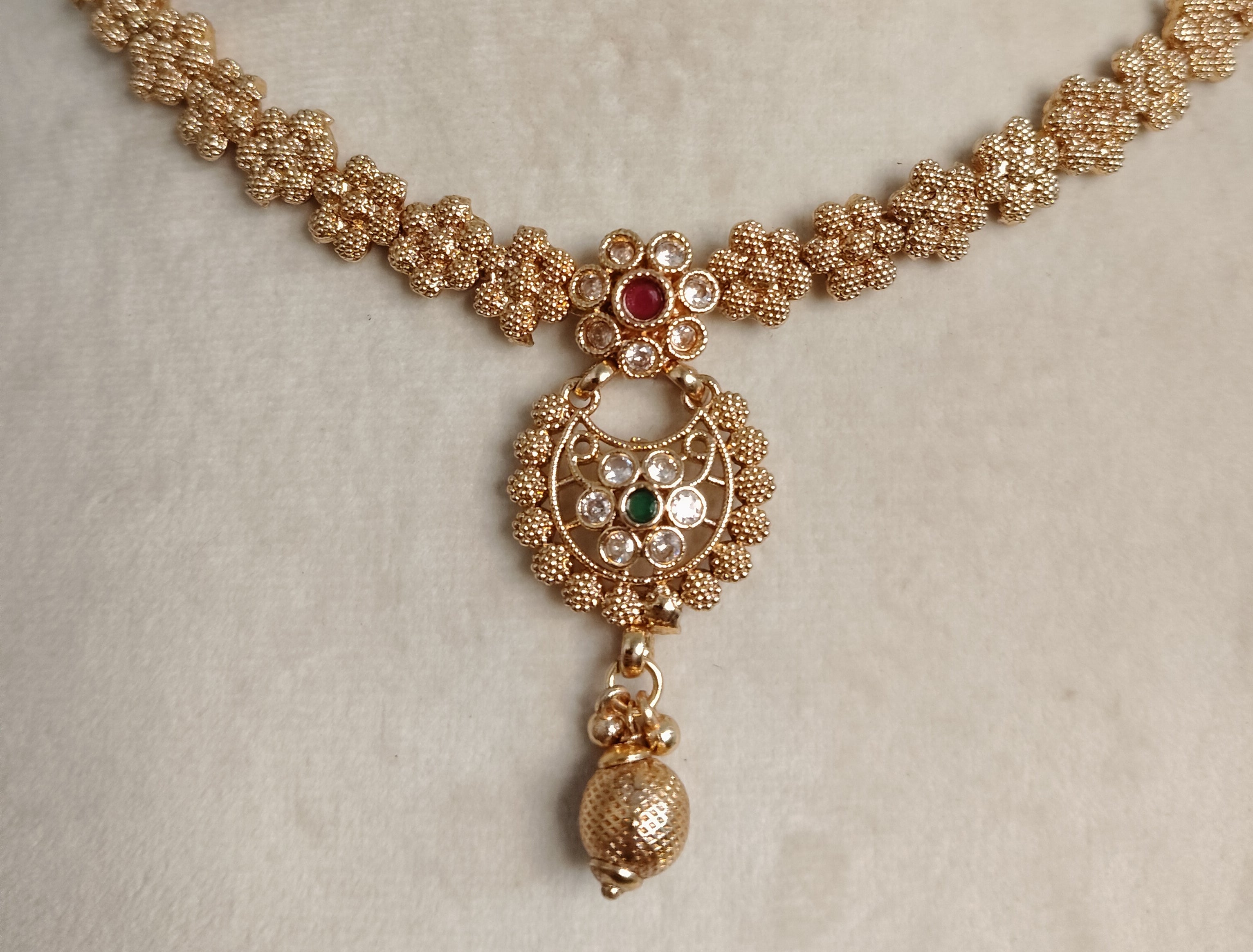 Maryam Indian Pakistani Polki Bridal Jewelry Set Wedding Necklace Earrings for Women Gold Plated