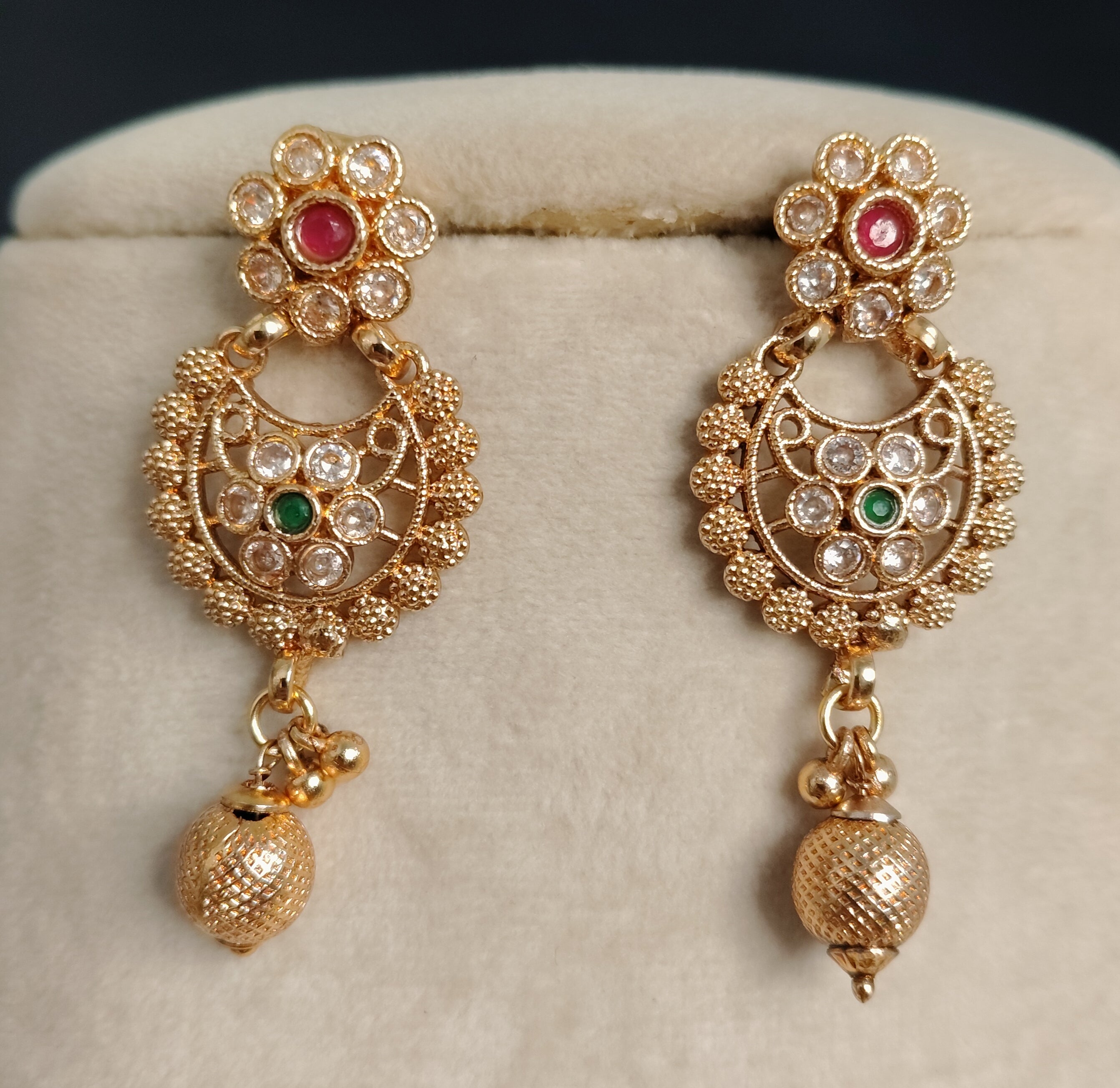 Maryam Indian Pakistani Polki Bridal Jewelry Set Wedding Necklace Earrings for Women Gold Plated
