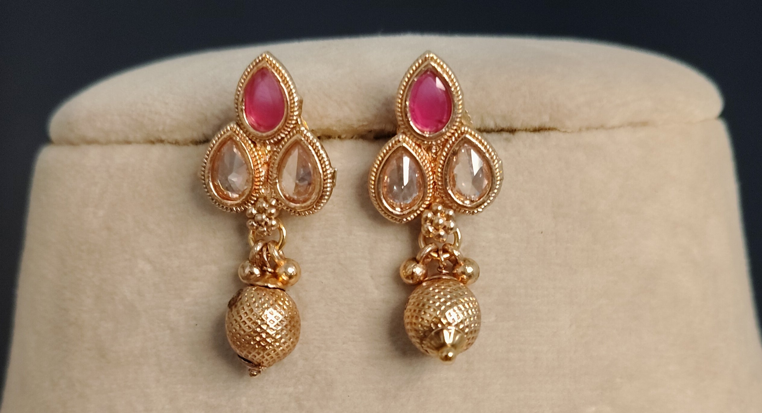 Sumayyah Indian Pakistani Polki Bridal Jewelry Set Wedding Necklace Earrings for Women Gold Plated