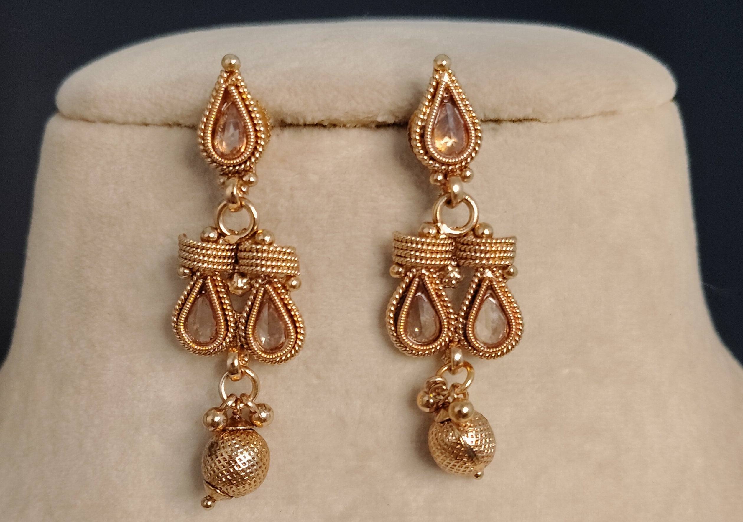 Safiyyah Indian Pakistani Polki Bridal Jewelry Set Wedding Necklace Earrings for Women Gold Plated