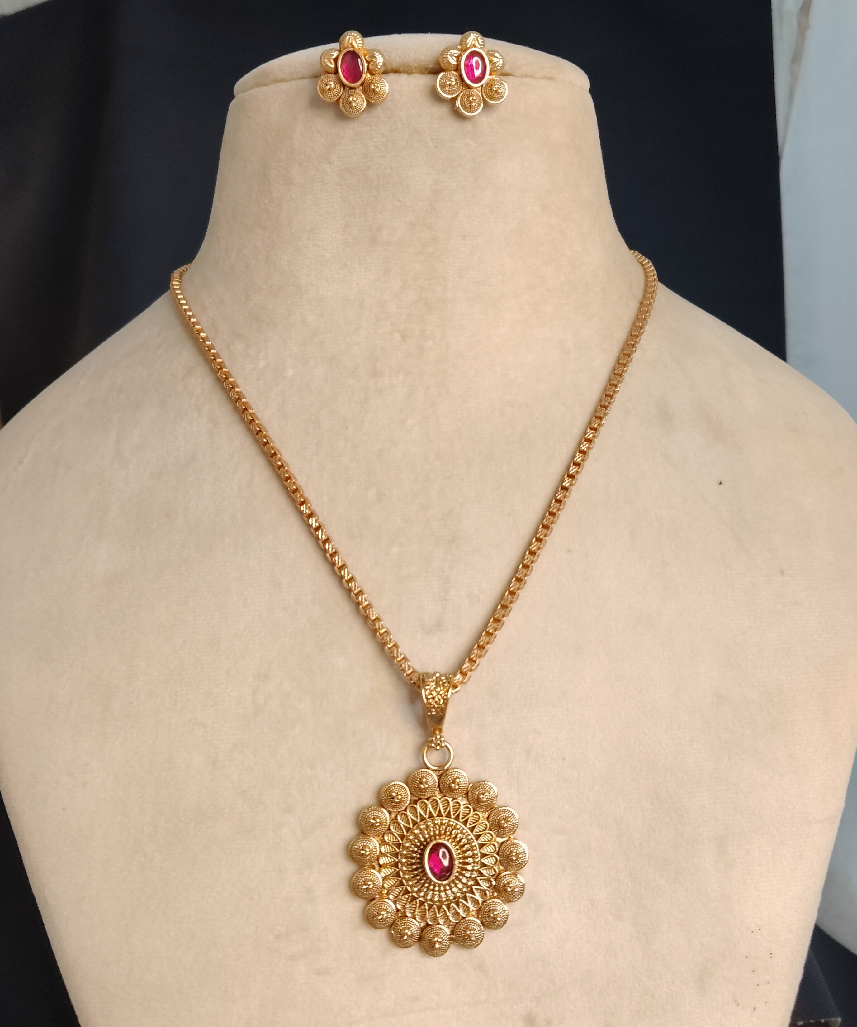 Bushra Indian Pakistani Polki Bridal Jewelry Set Wedding Necklace Earrings for Women Gold Plated