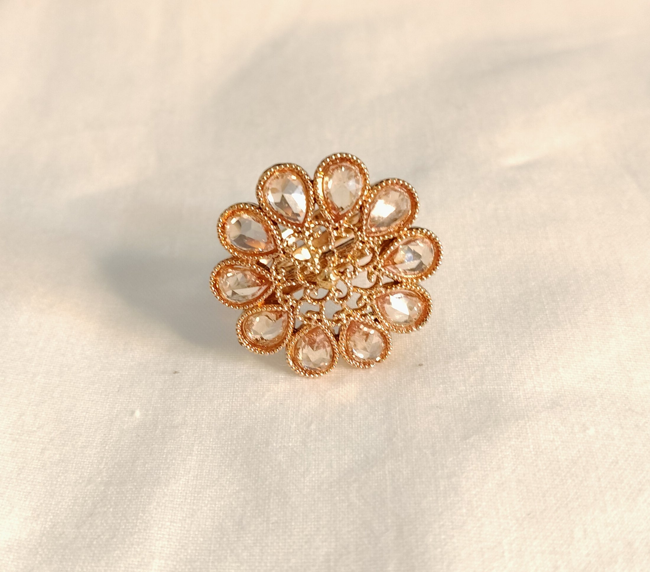 Ayesha Floral Polki Blossom With Kundan Stones Statement Ring Roz Jewellers.