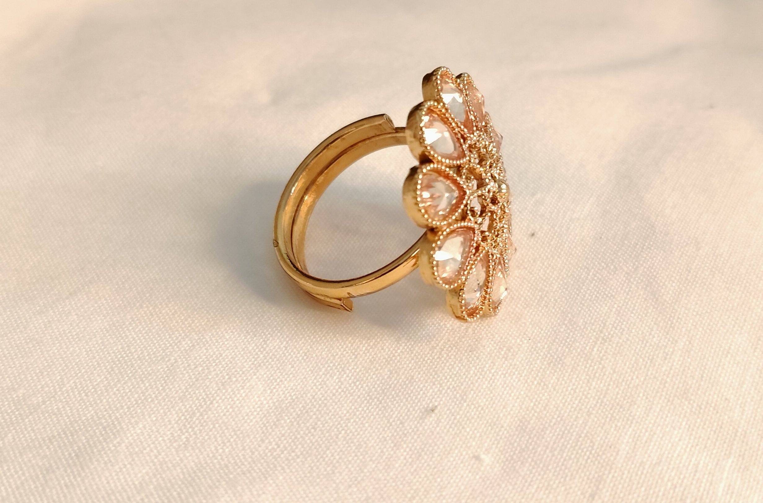 Ayesha Floral Polki Blossom With Kundan Stones Statement Ring Roz Jewellers.
