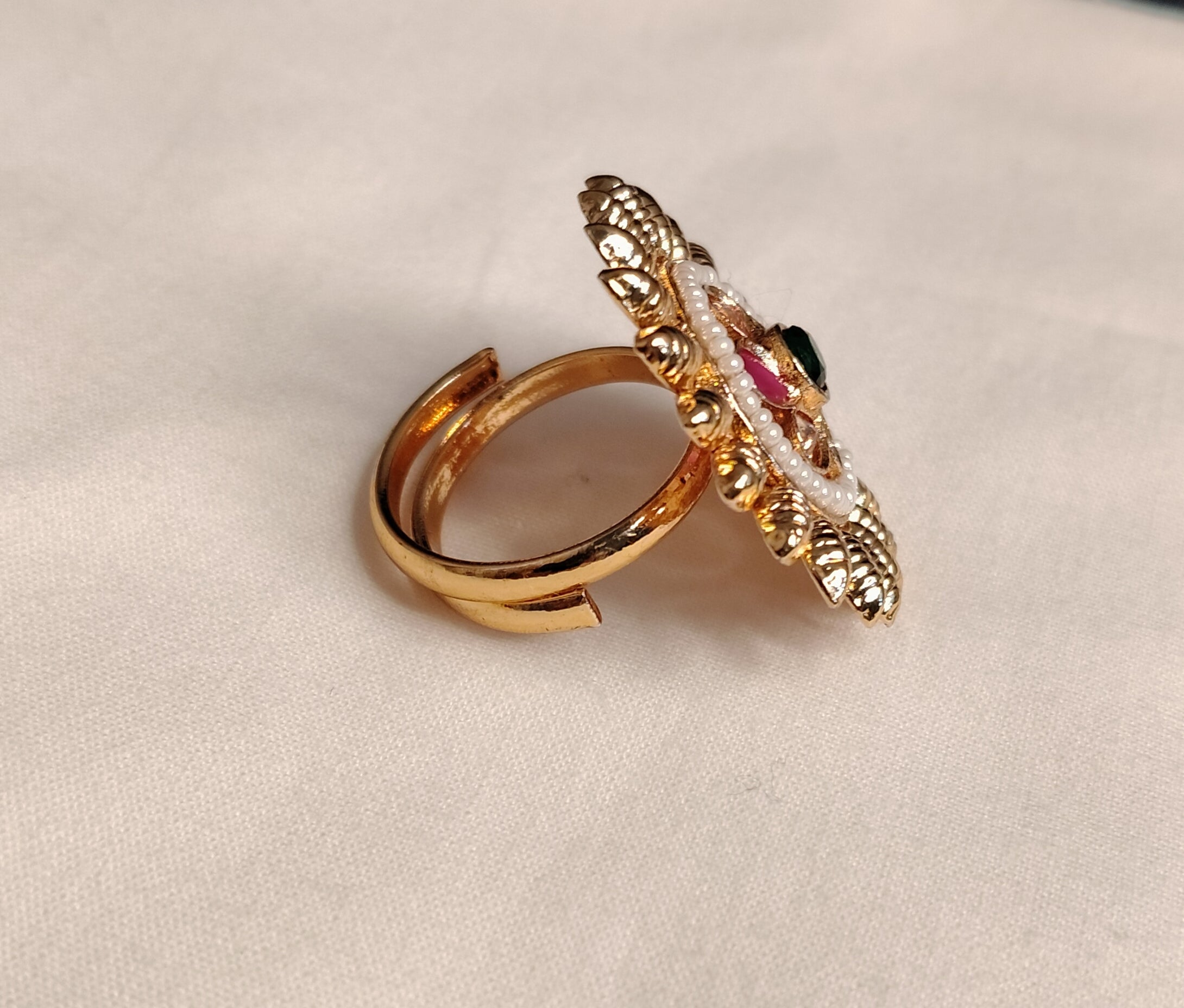 Eliza Polki Heritage Pearl and Multicolour Inspired Ring Roz Jewellers.