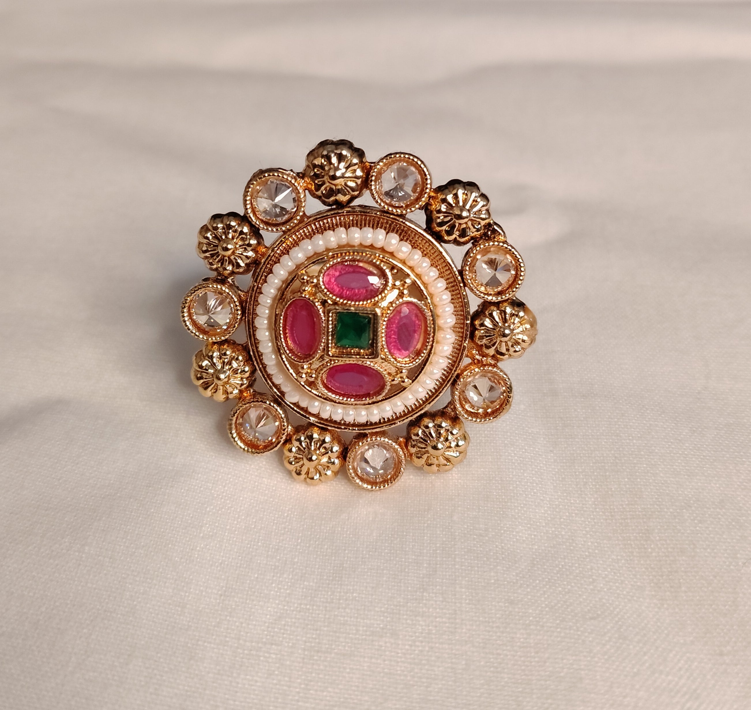 Liyana Traditional Polki Adjustable Ring Roz Jewellers